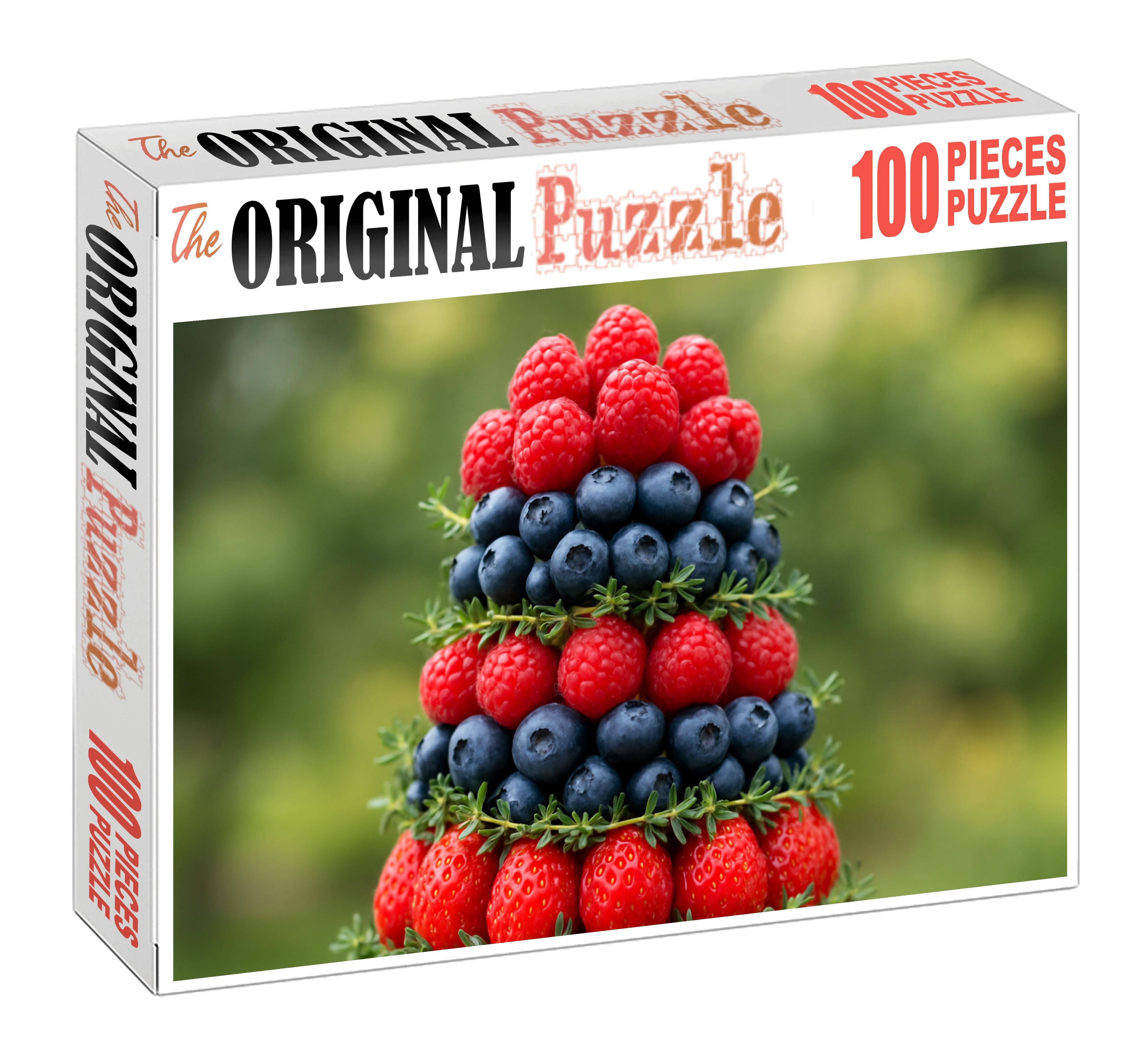Berry Fantasy Tower Layered Strawberries Blueberries And Blackberries 100 Piece Puzzle