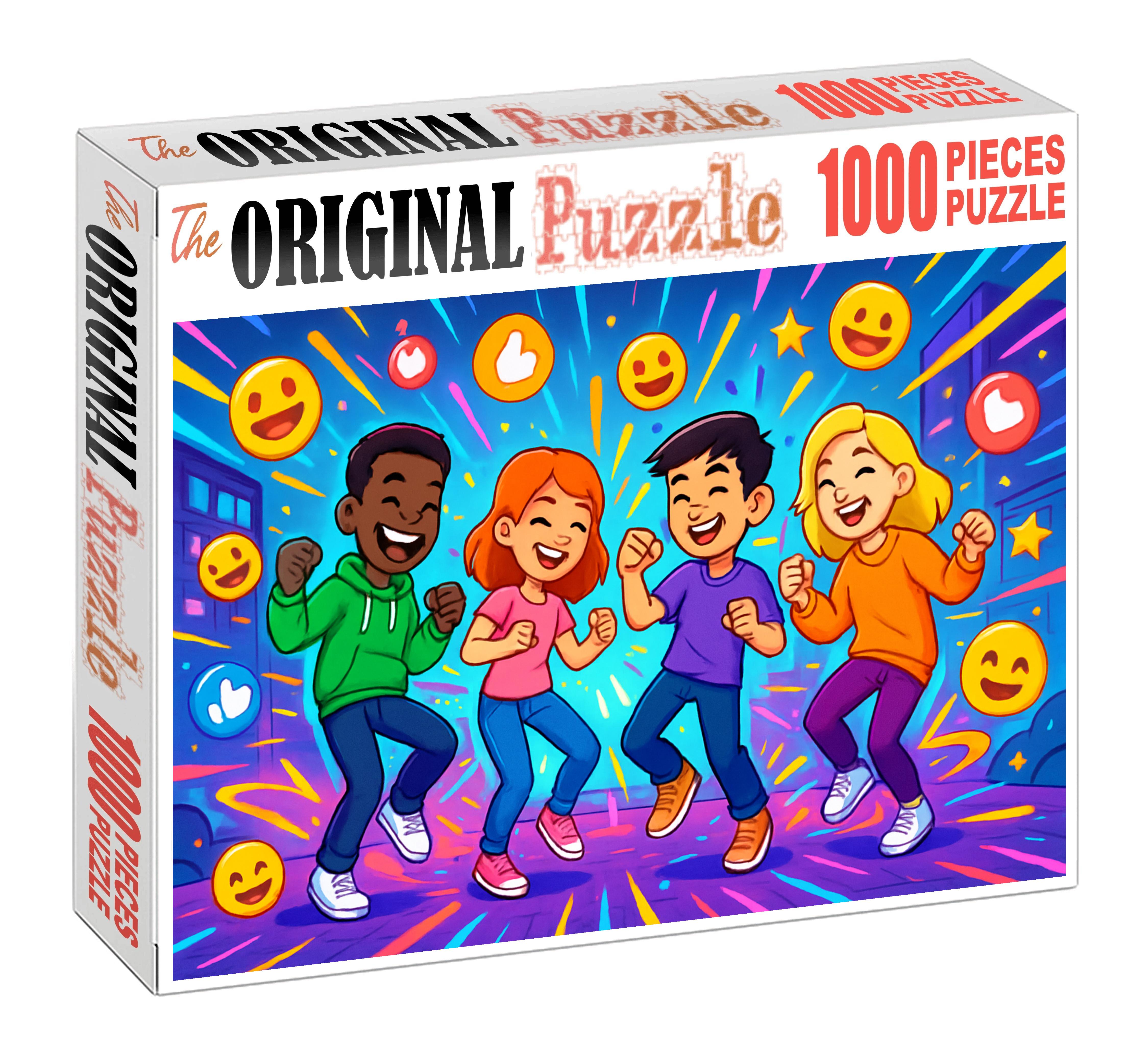 Virtual Dance Meme Craze Energetic Moves And Viral Digital Fun Custom Jigsaw Puzzle