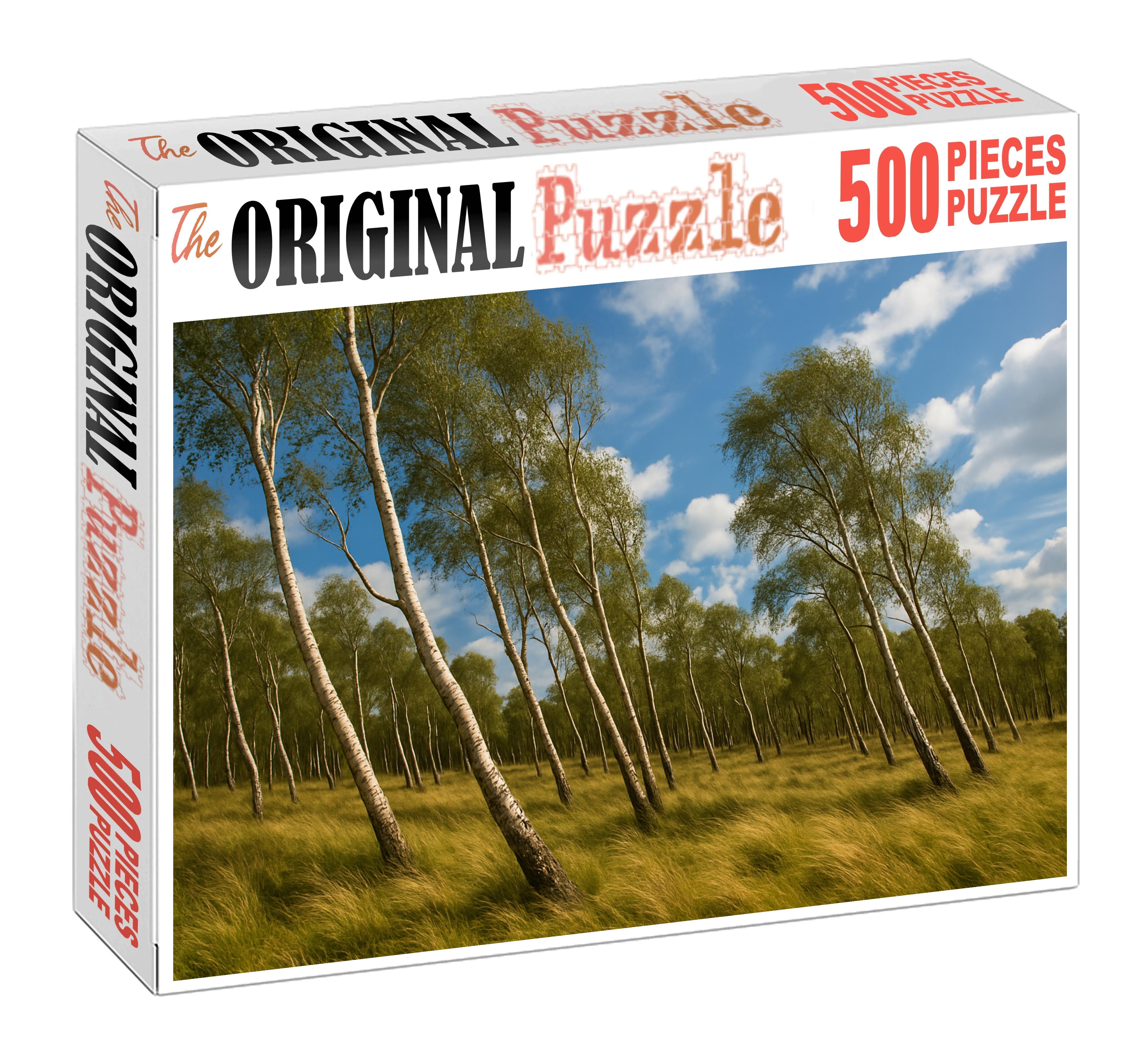 Wind-swept Birch Expanse Custom Jigsaw Puzzle