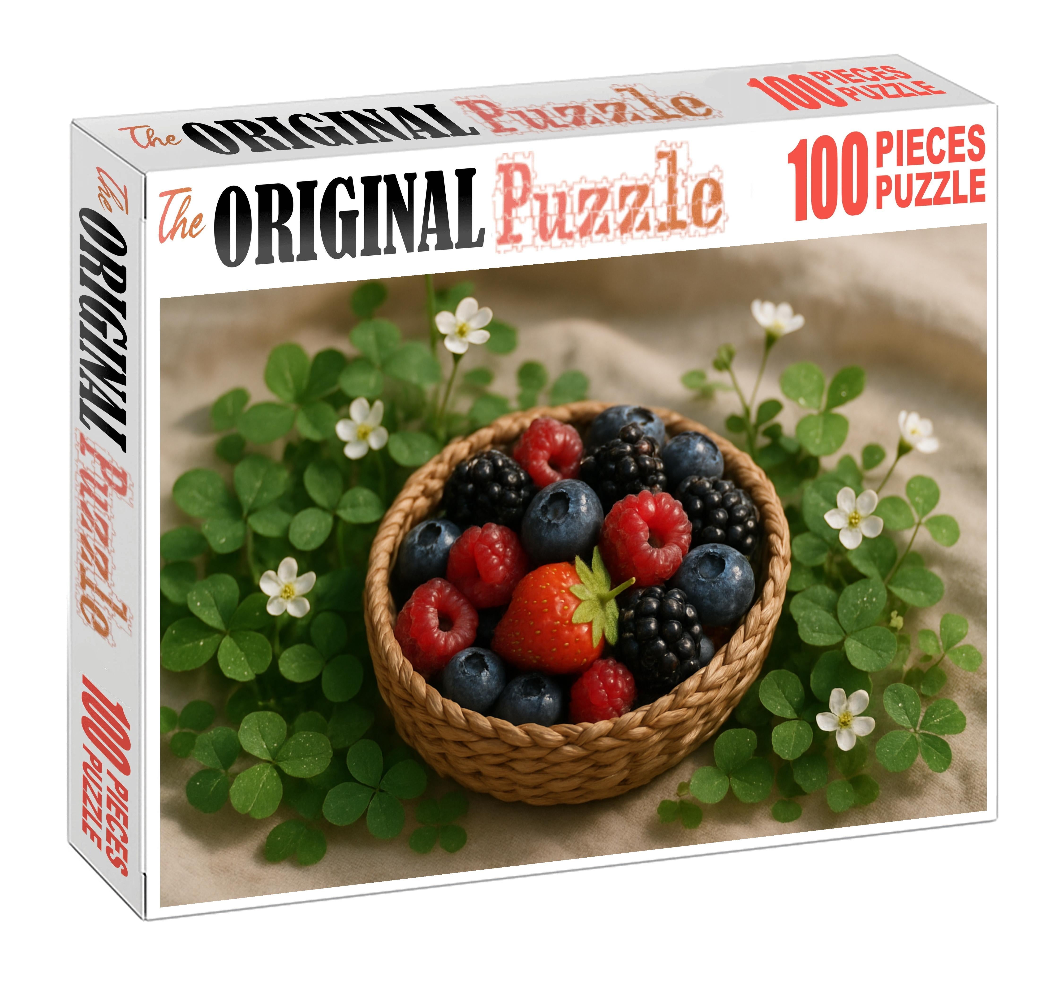 Berry Picnic Charm Handpicked Mixed Berries In Woven Basket Puzzle Challenge