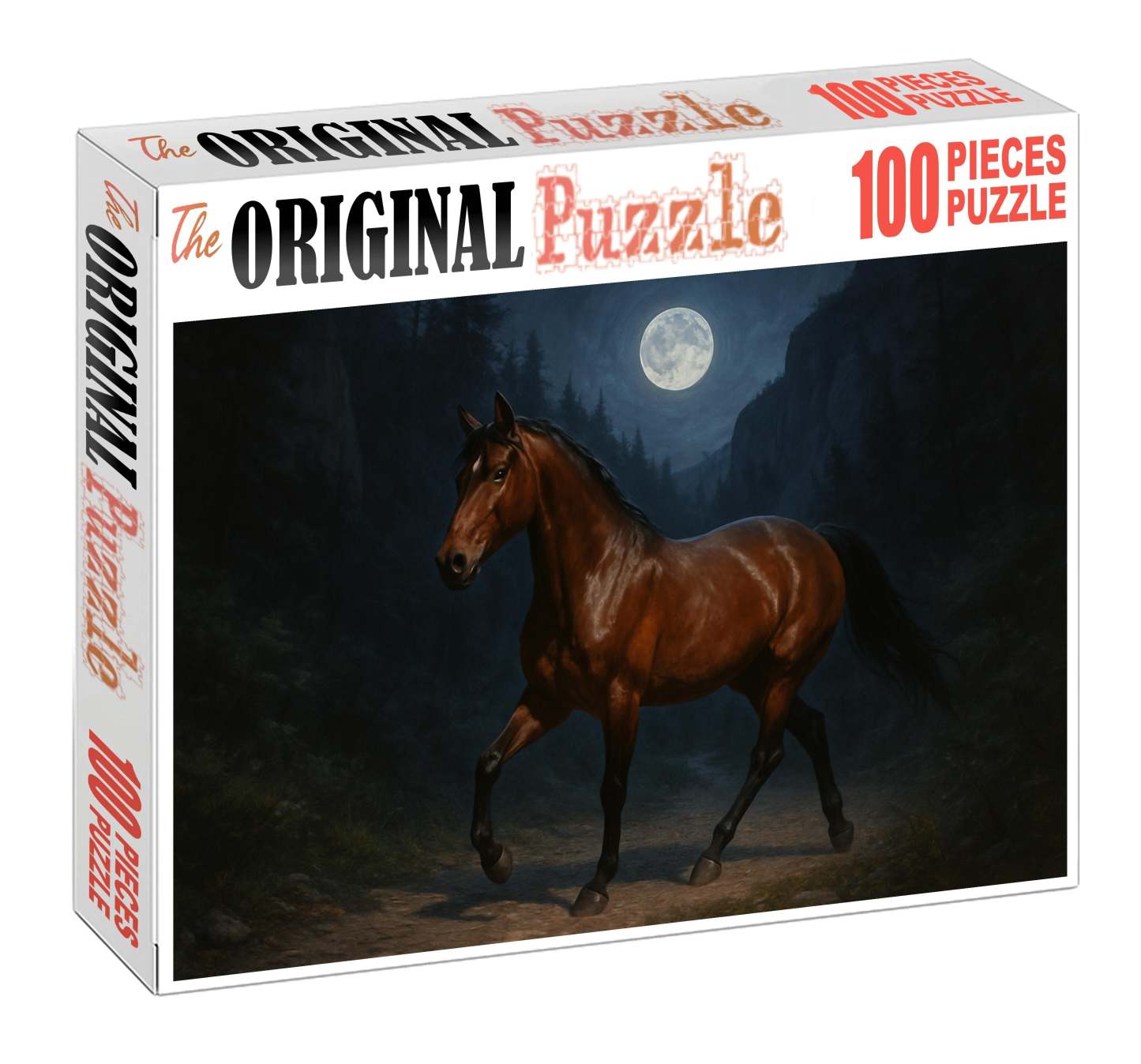 Moonlit Canyon Charger Rugged Bay Gelding With Sturdy Build Custom Jigsaw Puzzle