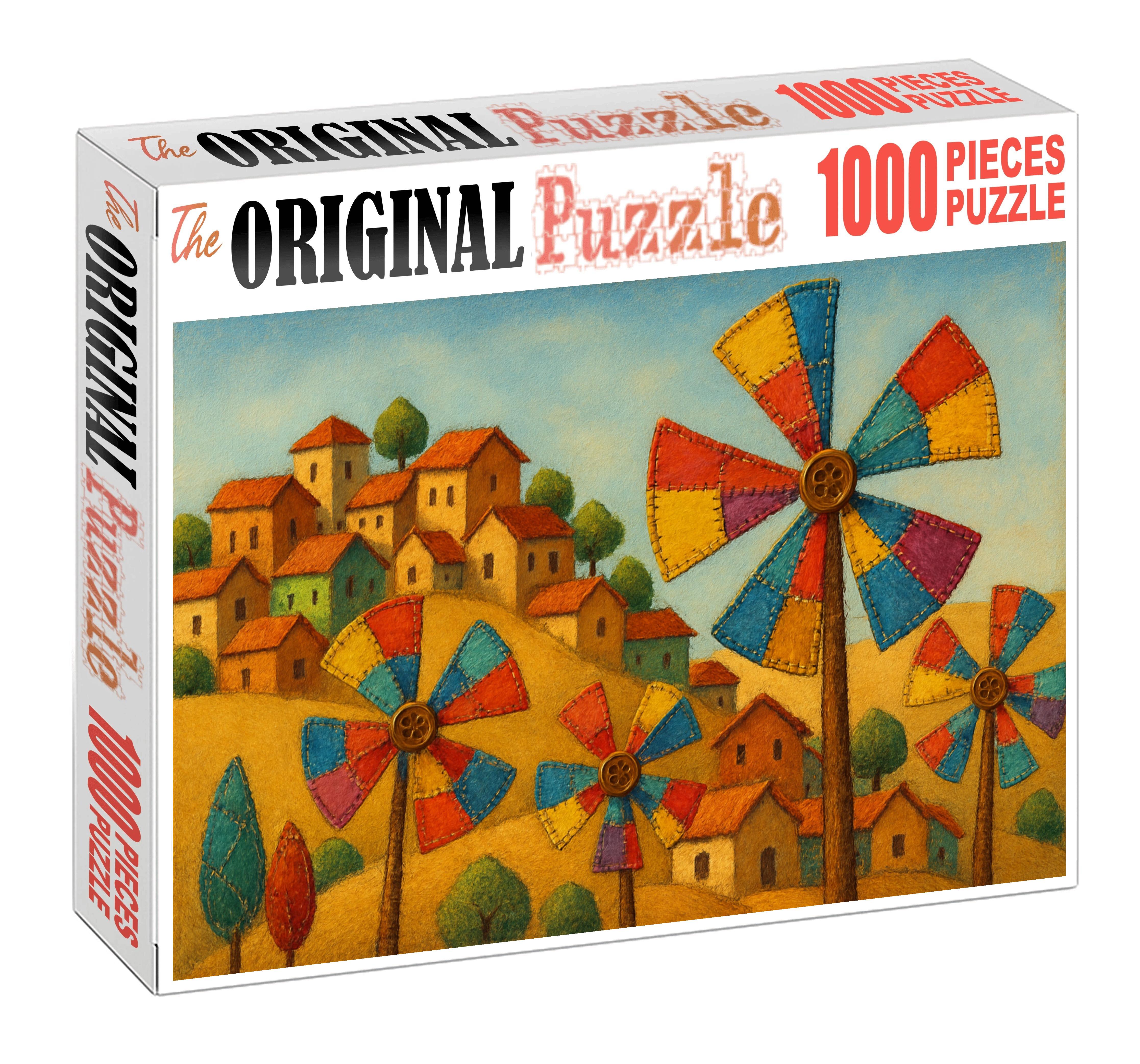 Patchwork Windmill Village Large Format Puzzle