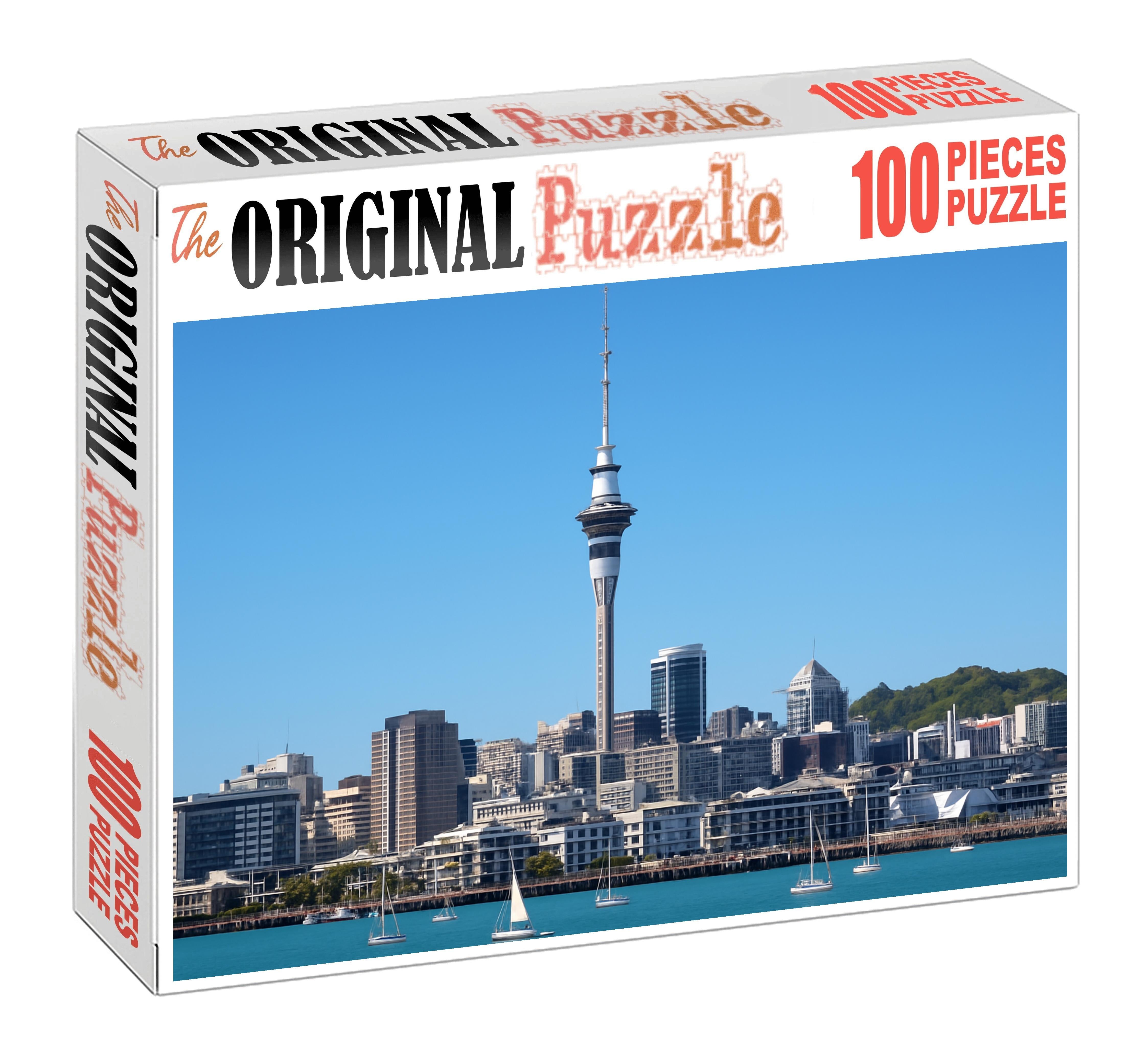 Auckland Waterfront Skyline New Zealands Leading Harbor City Silhouette 300 Piece Puzzle