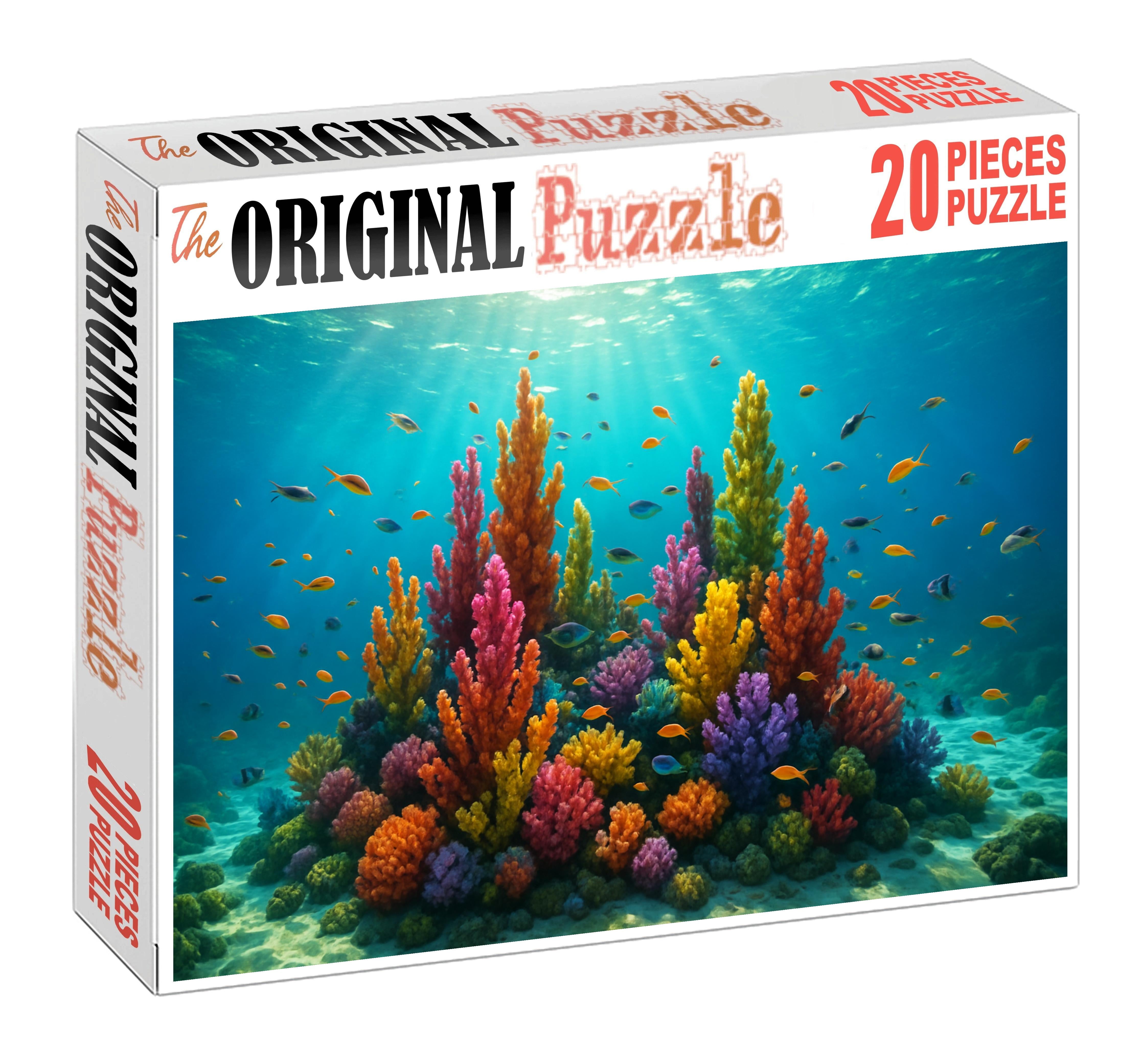 Radiant Coral Spires Colorful Pinnacles Piercing Clear Tropical Waters 200 Piece Puzzle