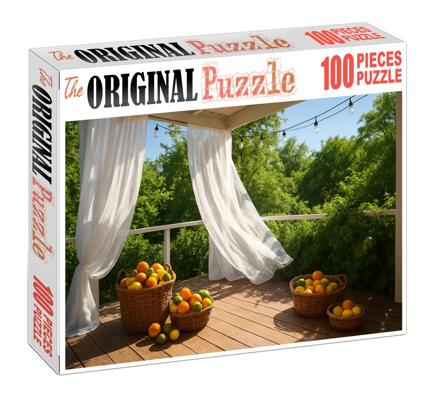 Sun-drenched Summer Terrace Citrus Hues And Breezy Fabrics 20 Piece Puzzle