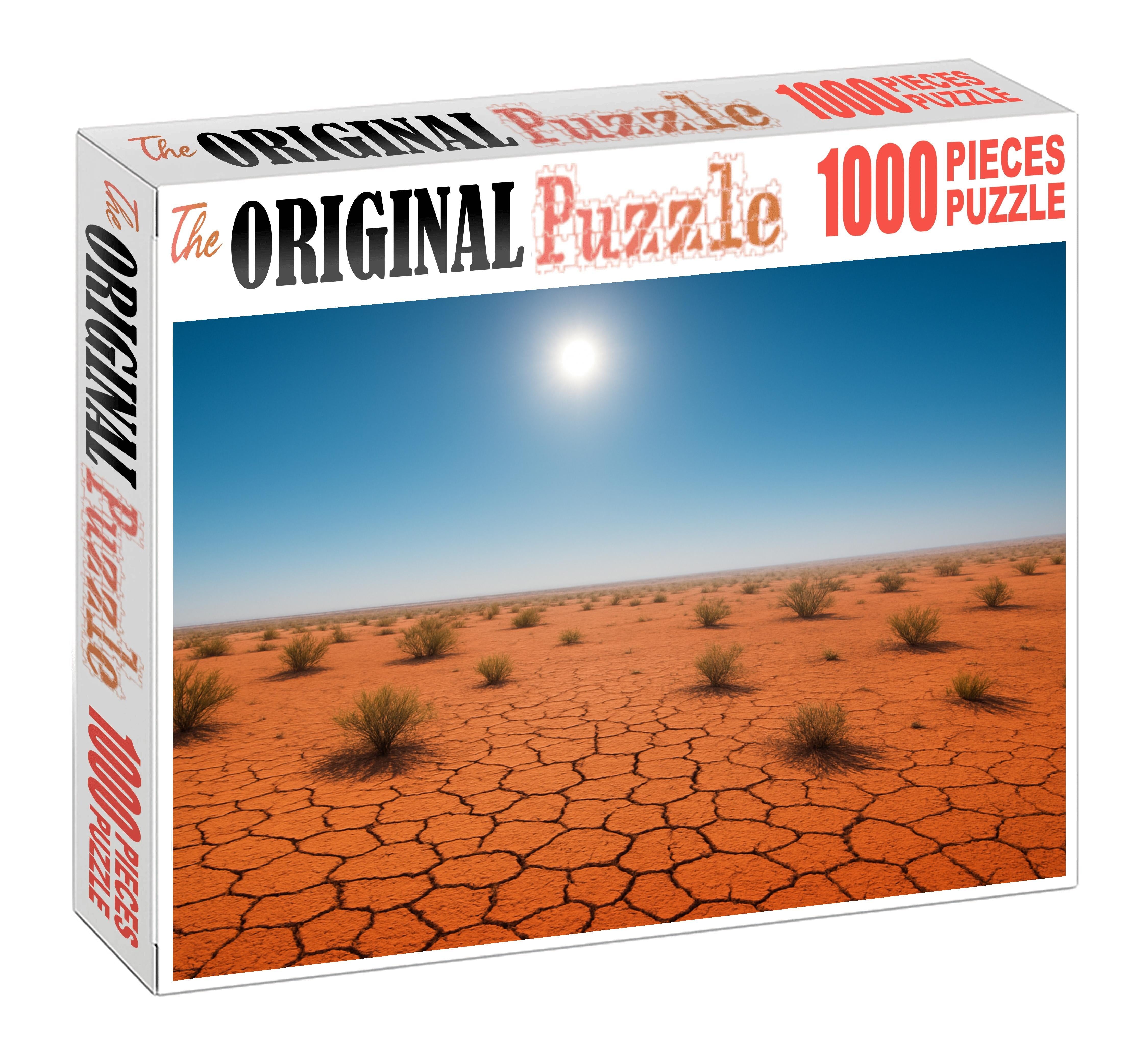 Silent Ember Flats Fiery Sandpan Under A Blazing Noon Sky Premium Puzzle Pieces