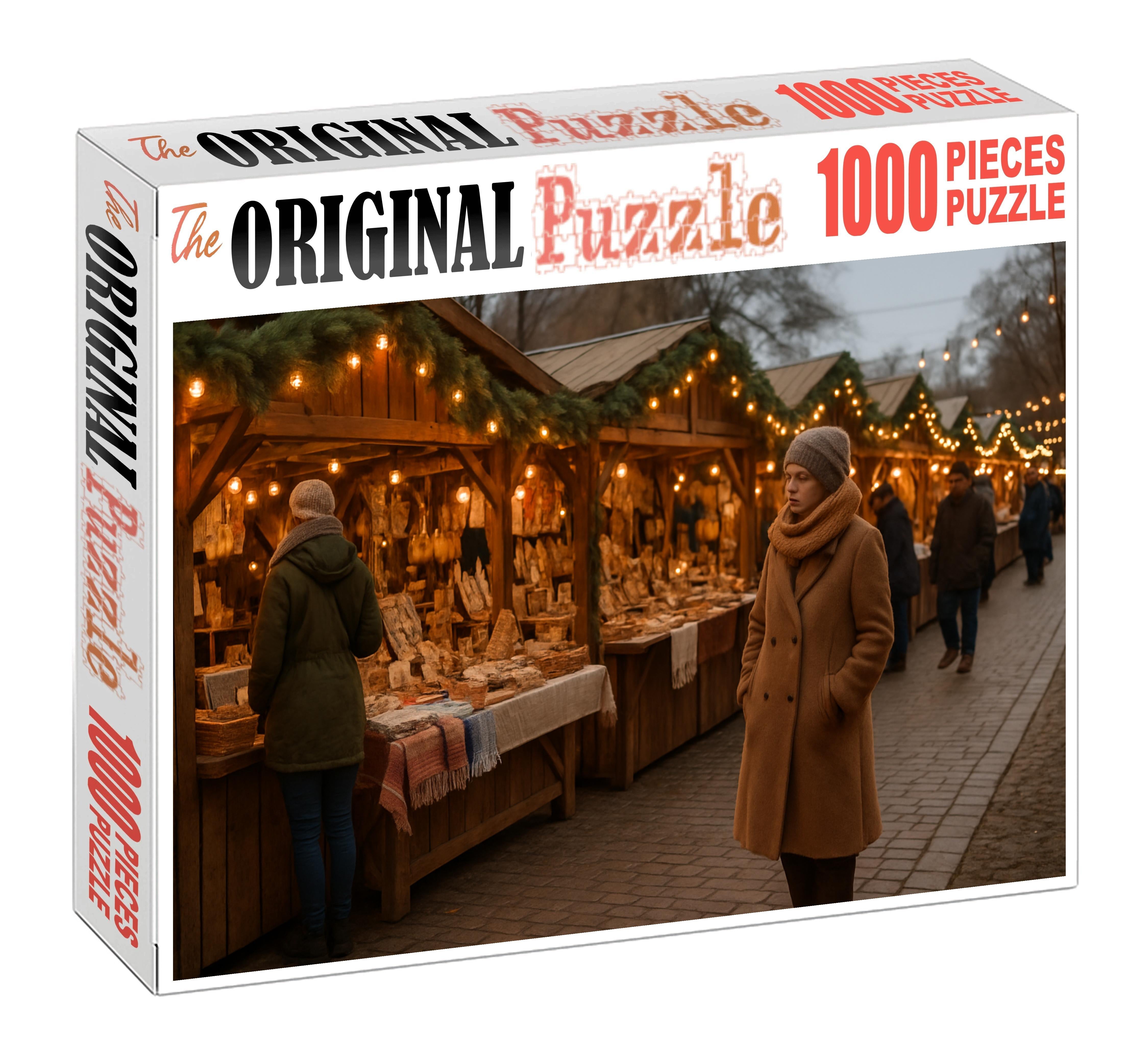 Winter Hearthside Market Warm Lights And Handcrafted Woods 20 Piece Puzzle