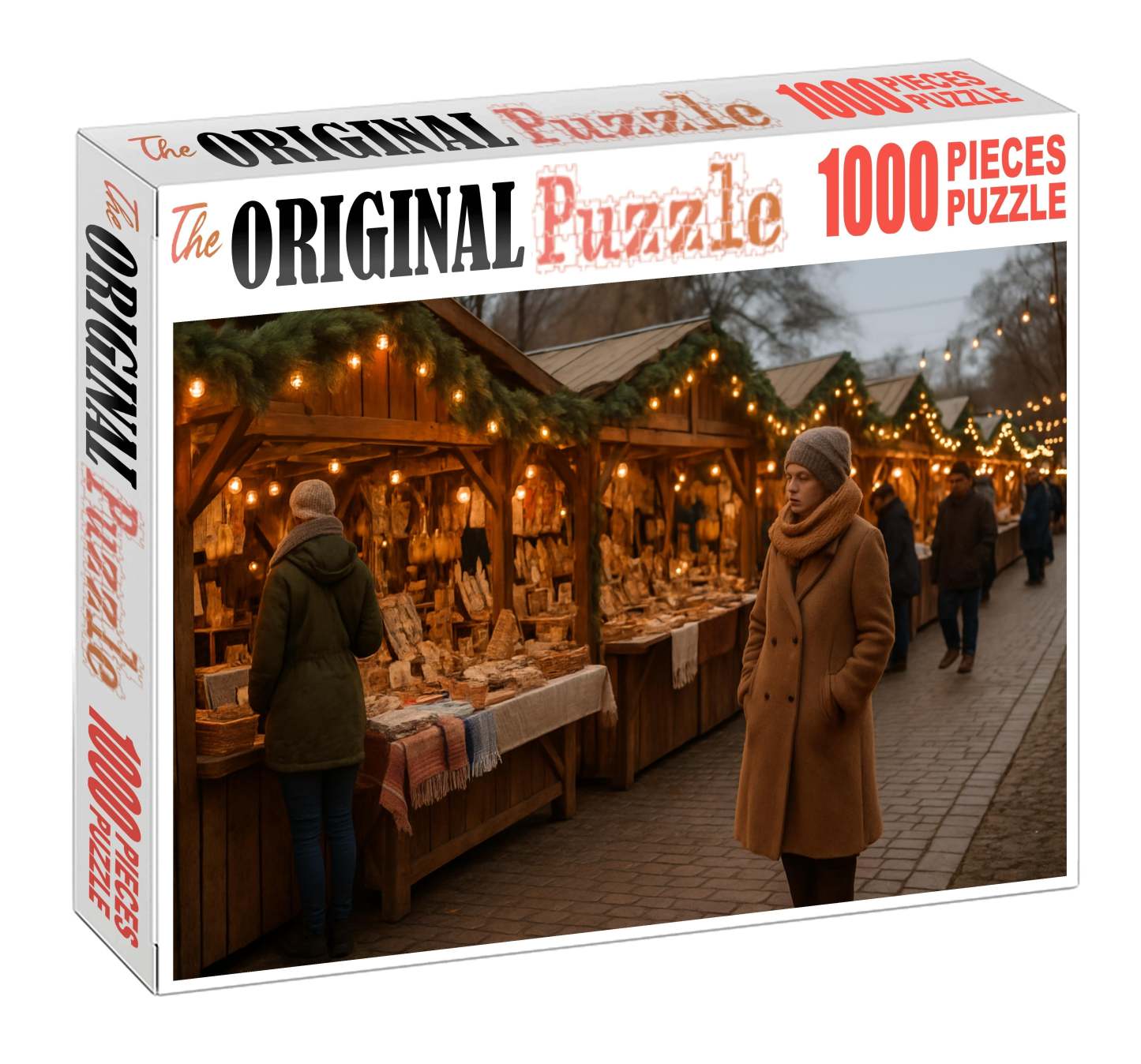 Winter Hearthside Market Warm Lights And Handcrafted Woods 20 Piece Puzzle