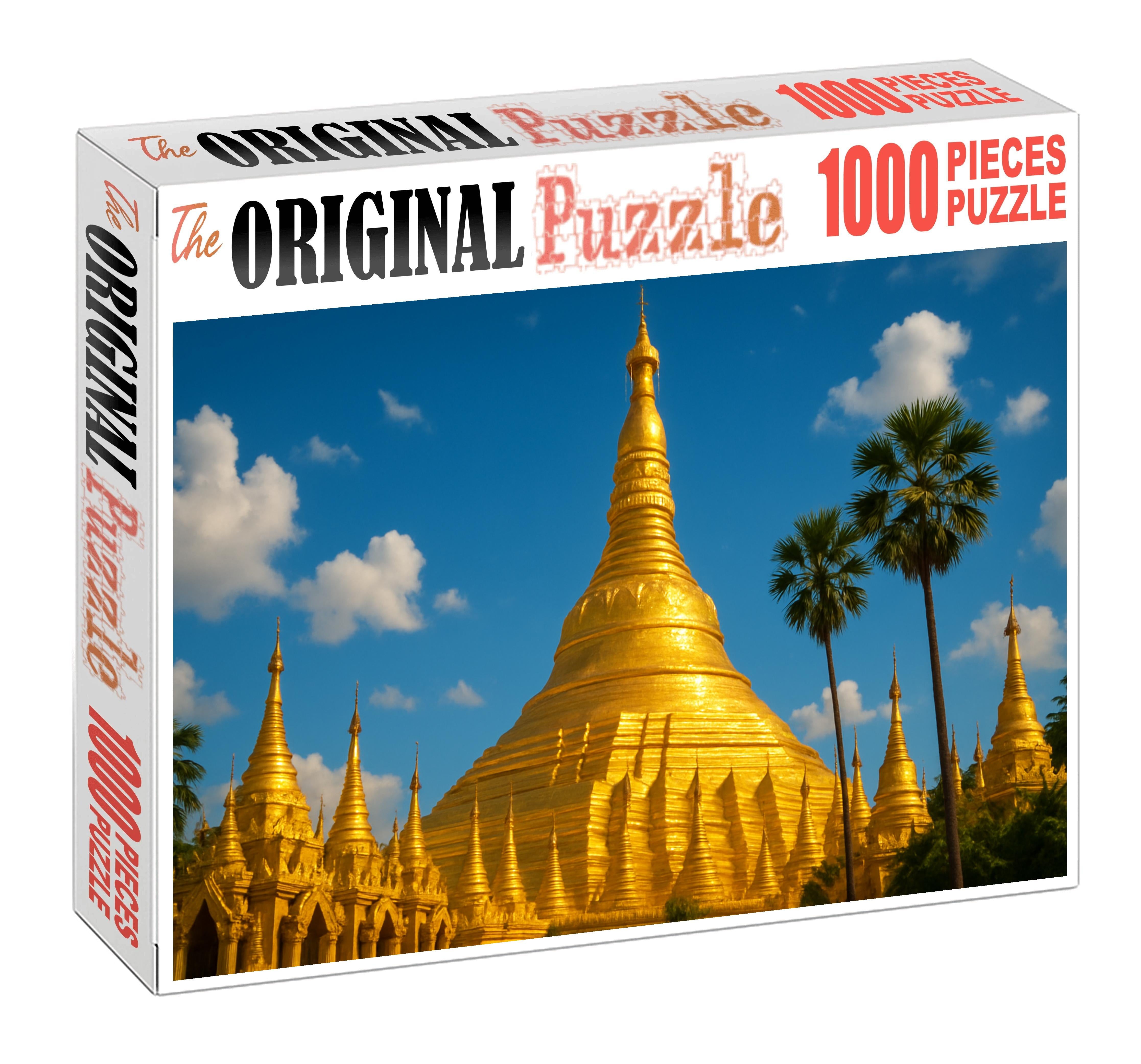 The Shwedagon Pagoda Located In Yangon Myanmar Recognized By Approximately 6590 Globally As A Golden Religious Icon Large Format Puzzle