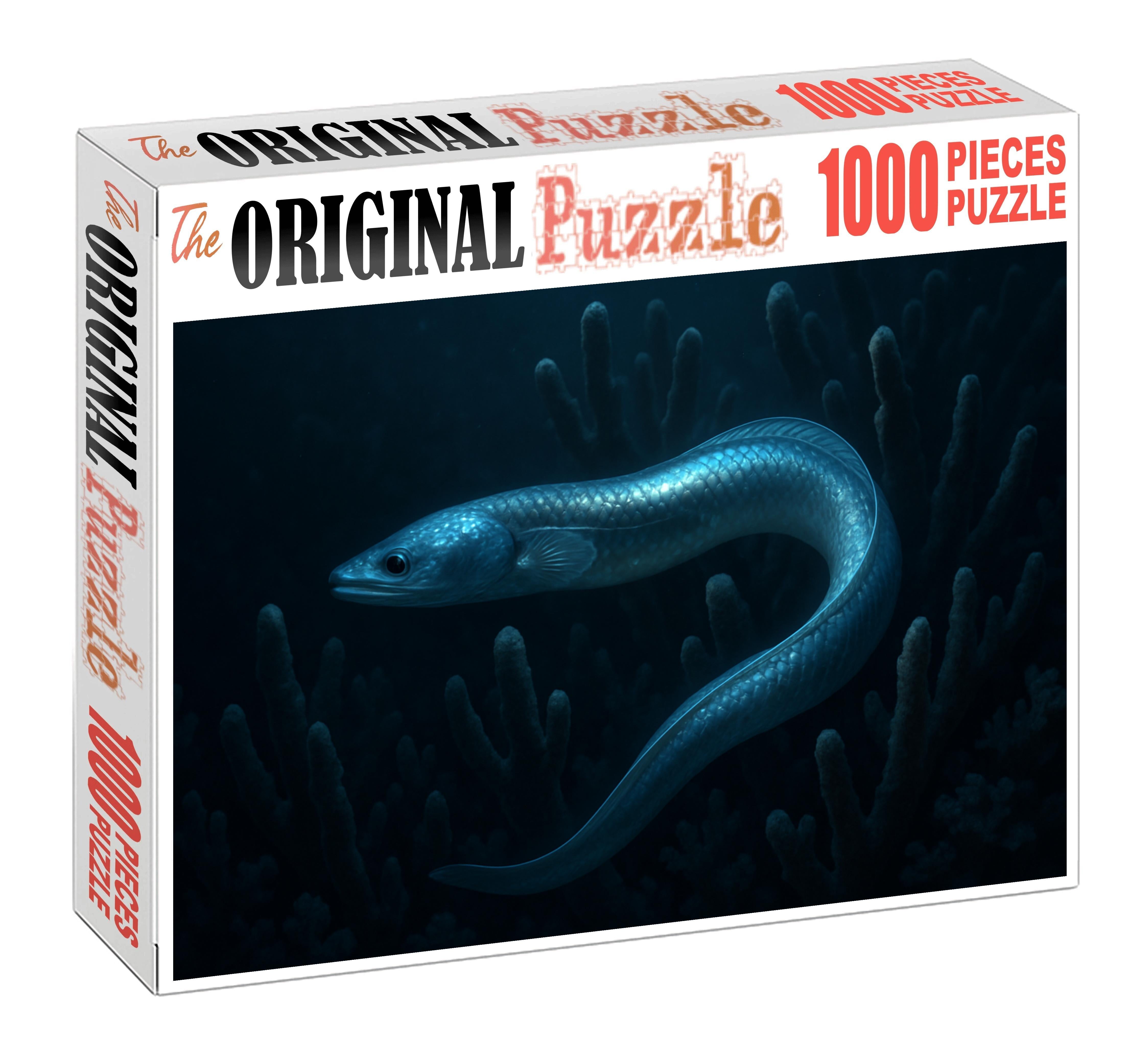 Moonlit Coral Serpent Elongated Eel-like Fish With Silvery Scales And Subtle Glow 200 Piece Puzzle