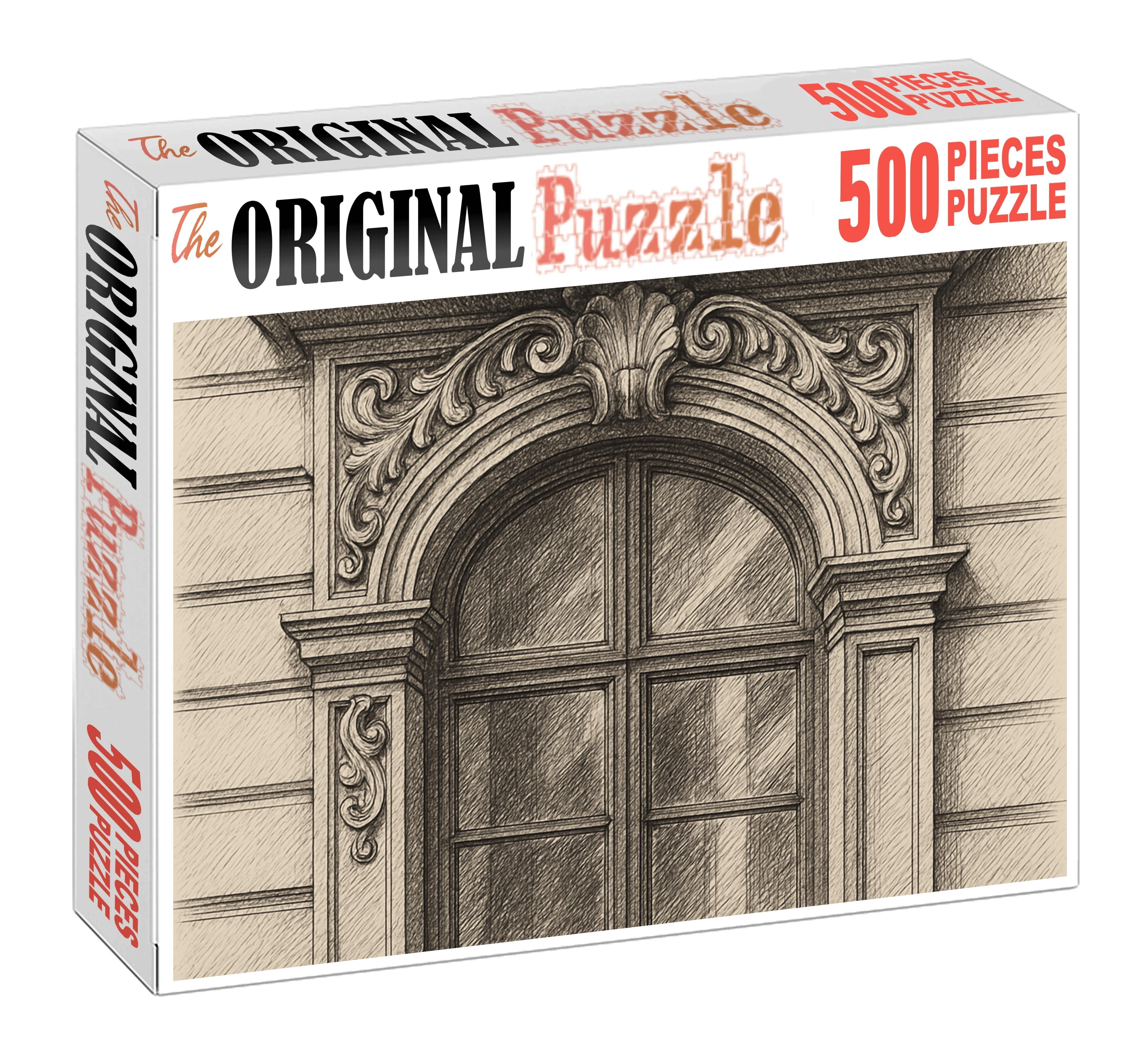 Architectural Window Frames Technical Pen Line Study Premium Puzzle Pieces