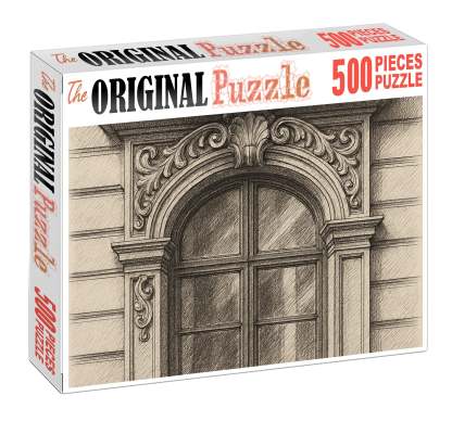 Architectural Window Frames Technical Pen Line Study Premium Puzzle Pieces