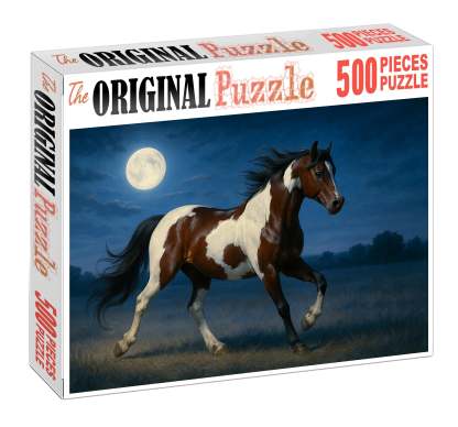 Twilight Dancer Moonlight Bay Pinto Mare With Spirited Energy Puzzle For Kids