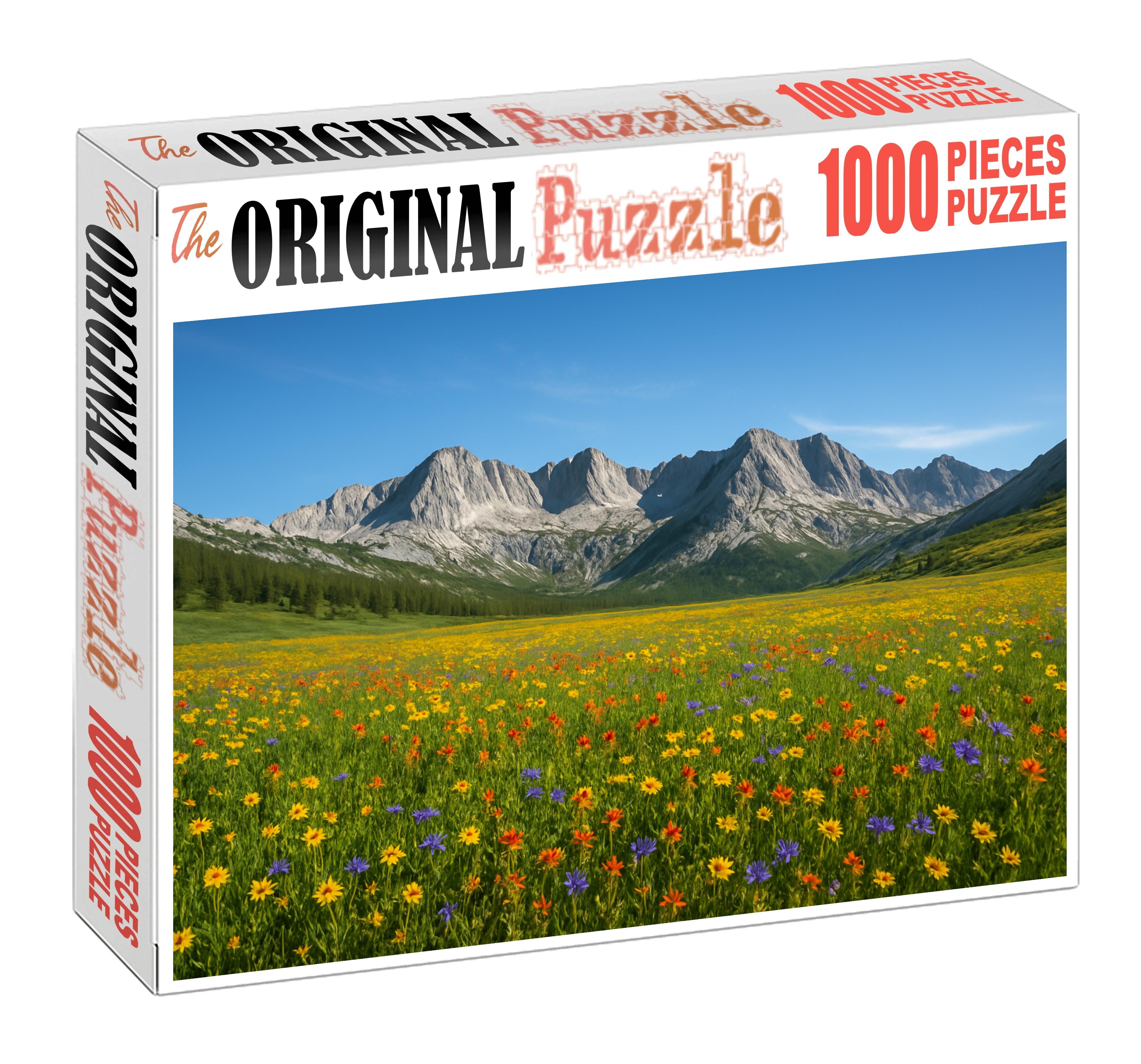 Sunlit Alpine Meadow Plateau Large Format Puzzle