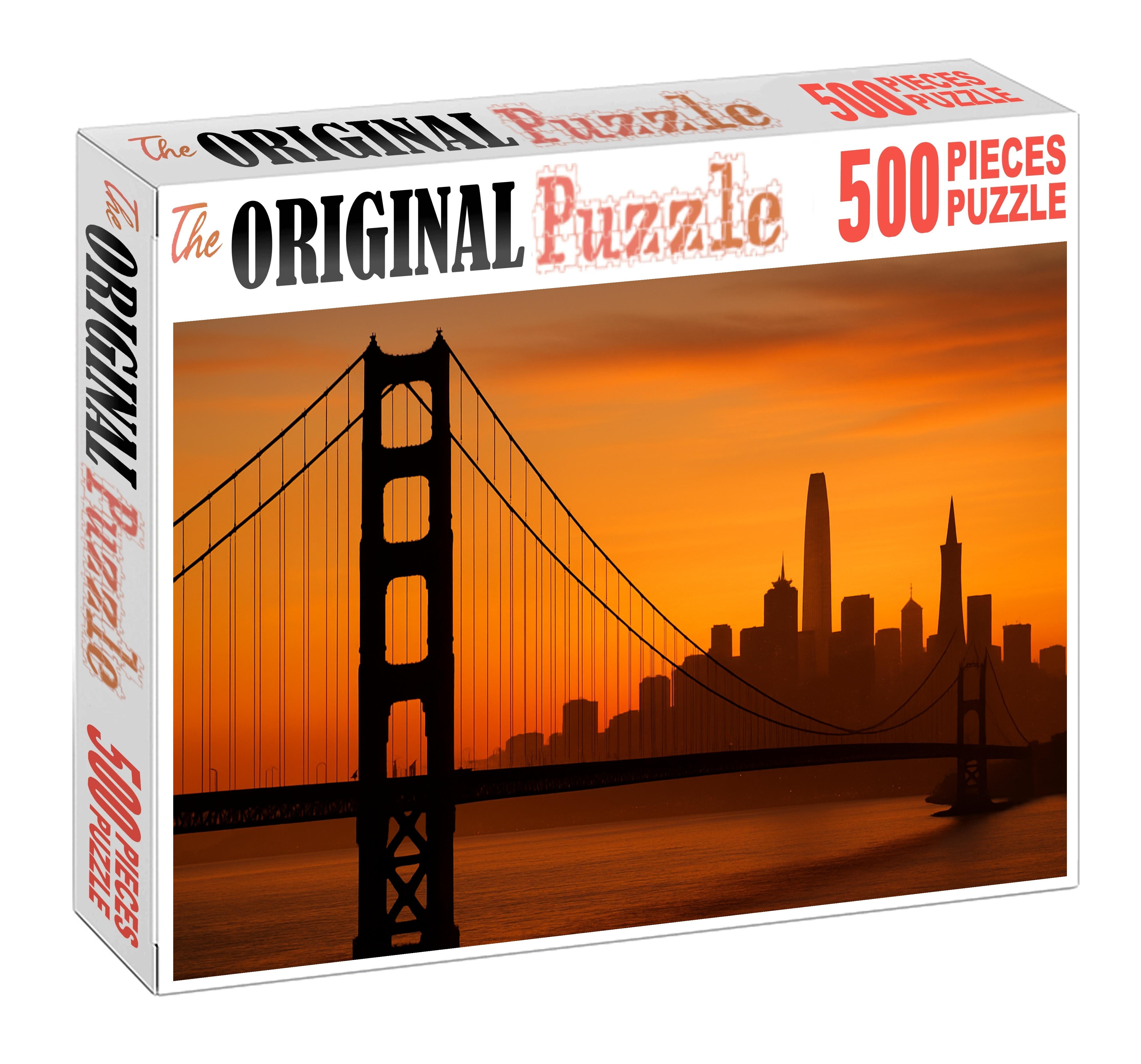 San Francisco Bay Skyline Iconic Golden Gate Bridge Anchoring A Mix Of Historic And Modern Buildings Puzzle Challenge