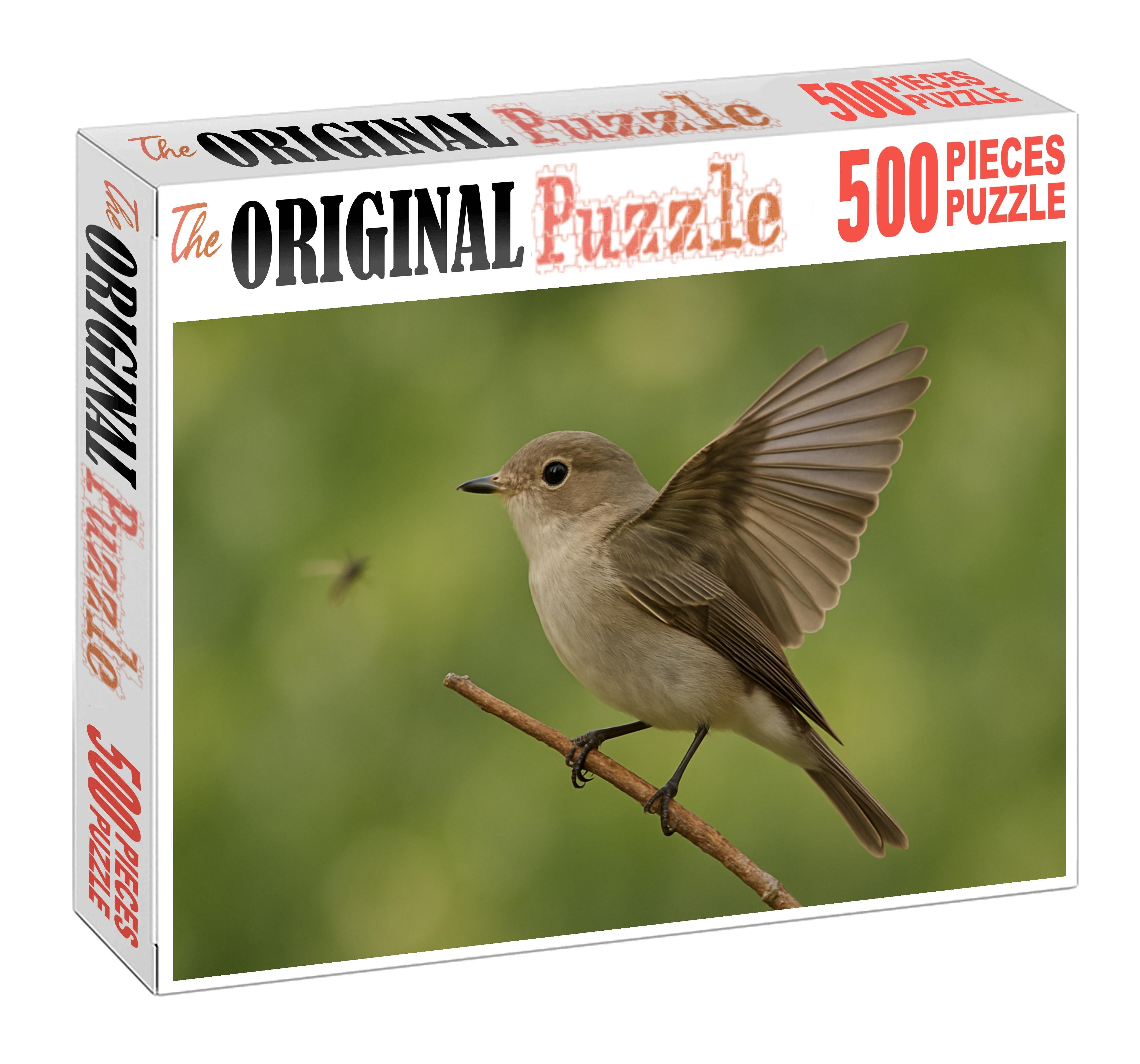 Spotted Flycatcher Subtle Skyhunter Custom Jigsaw Puzzle
