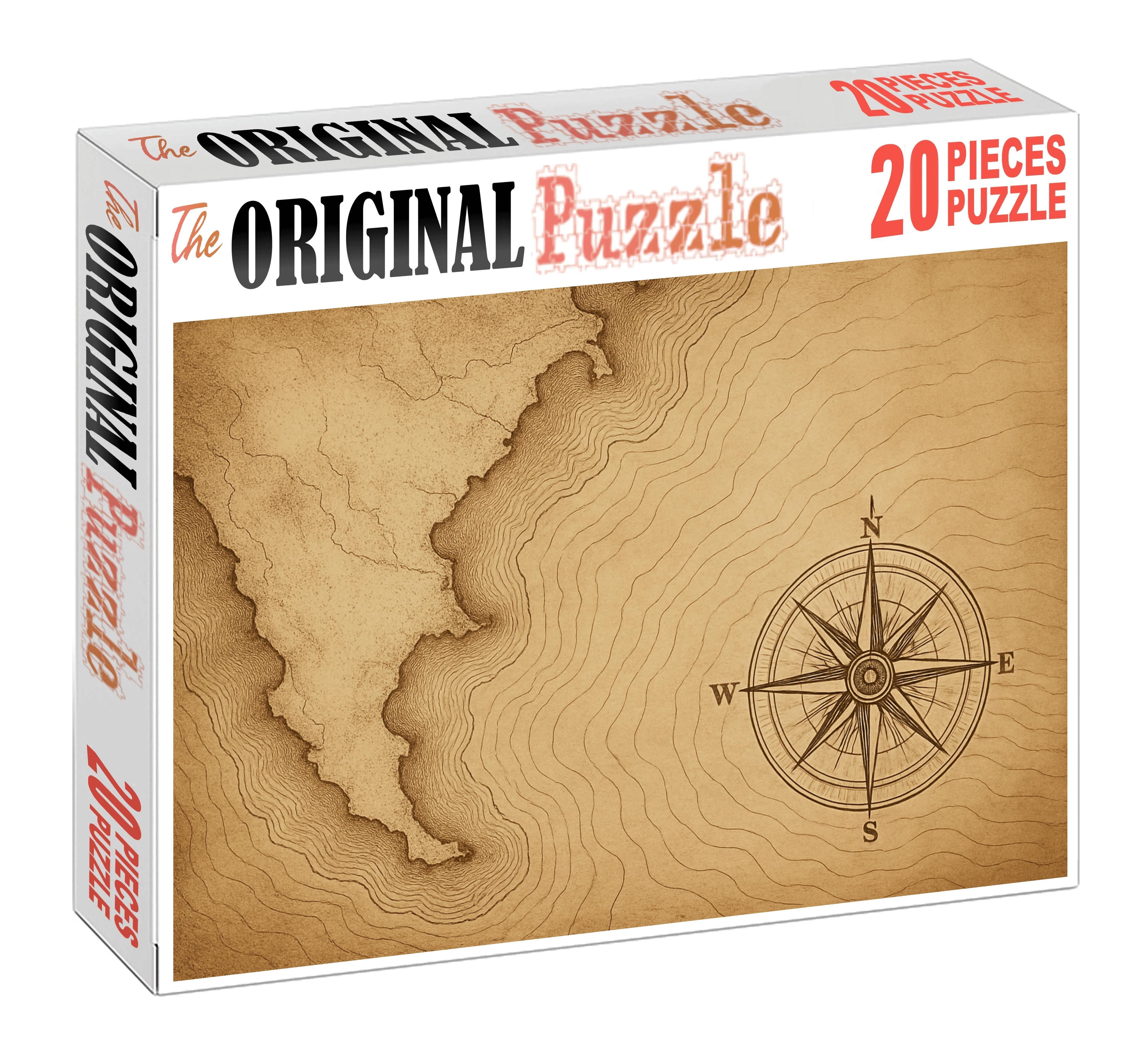 Vintage Nautical Navigation Sketch Premium Puzzle Pieces