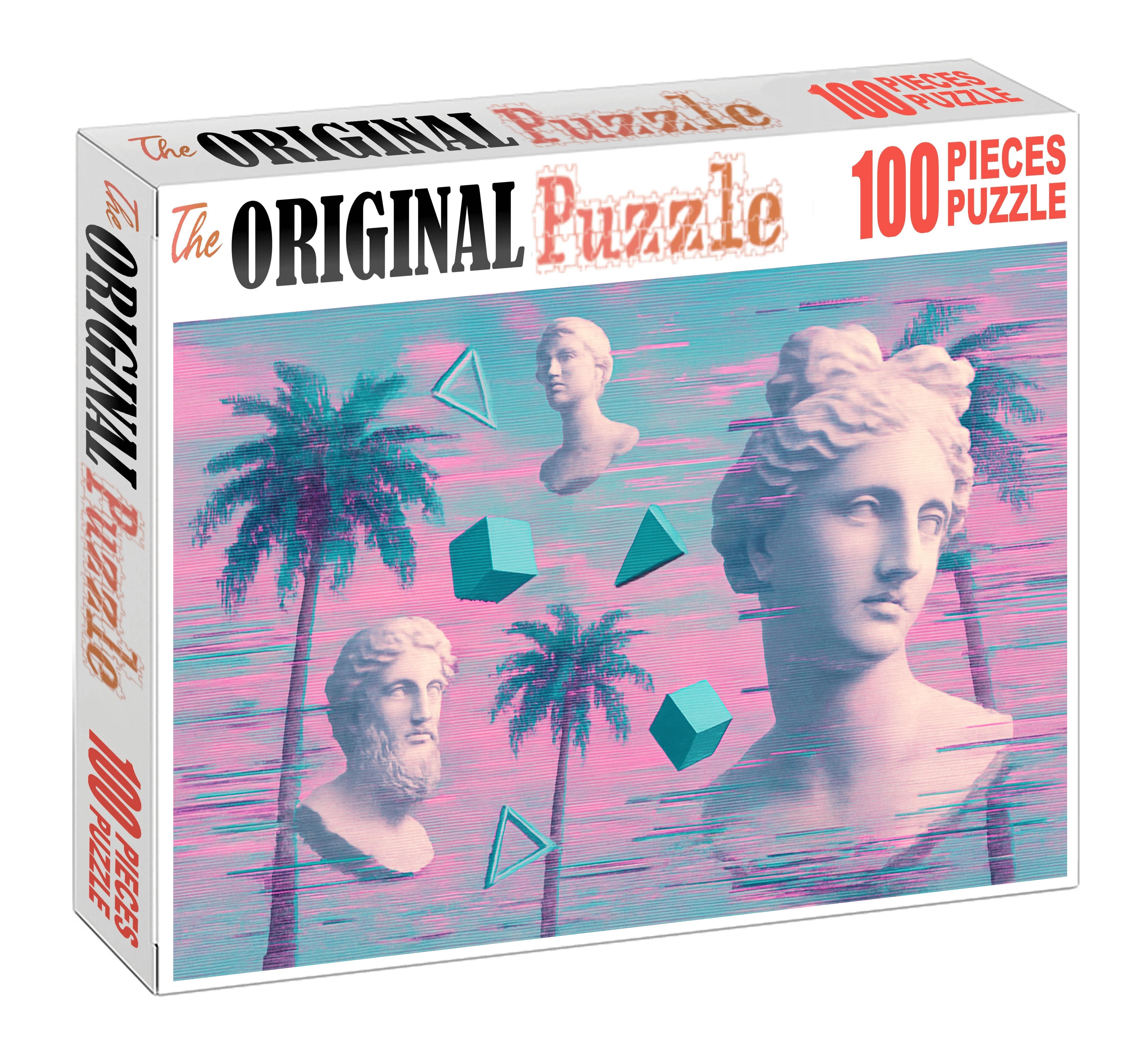Vaporwave Dreamscape Pastel Nostalgia With Glitch Art Beats 20 Piece Puzzle