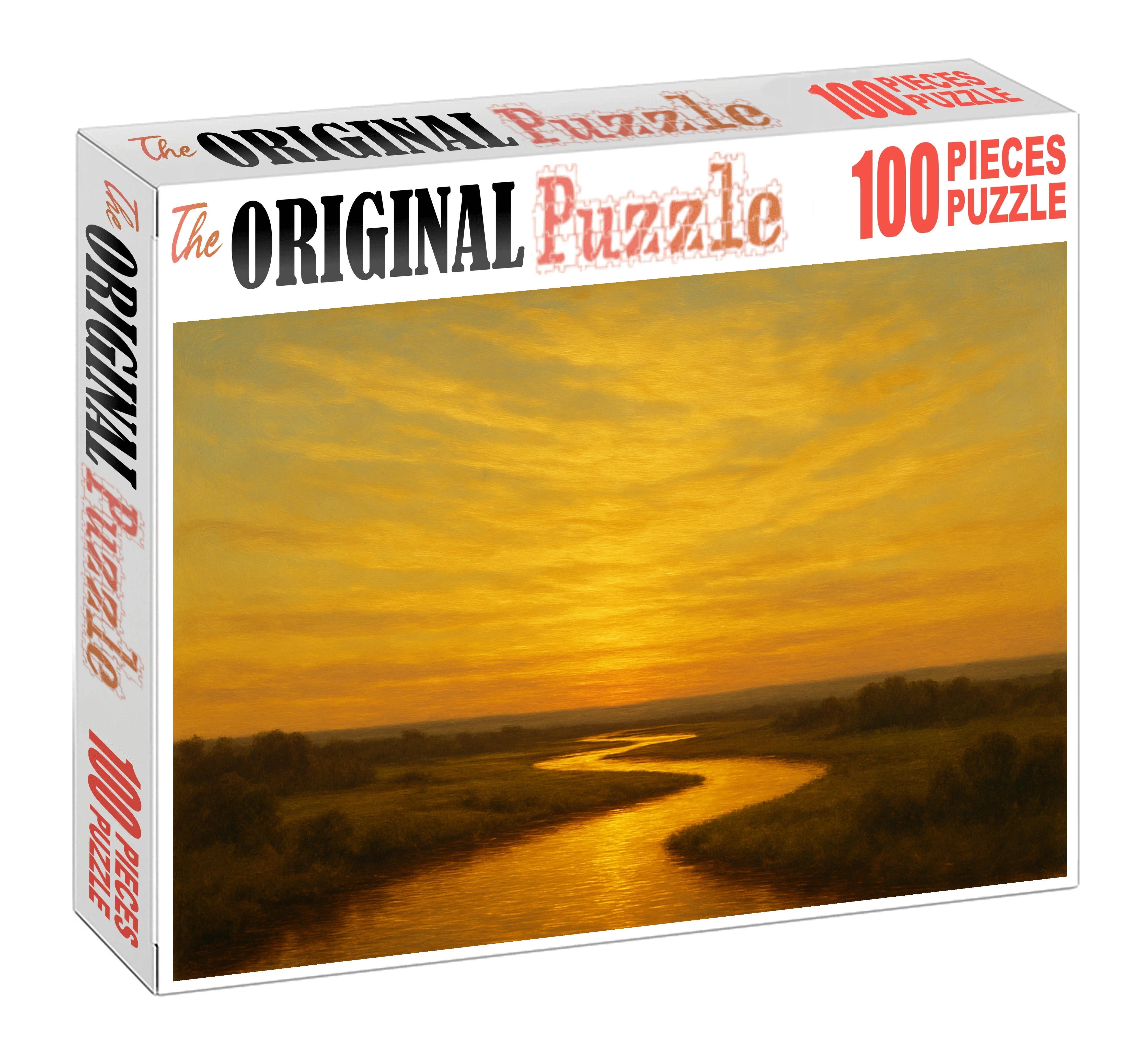 Golden Hour Horizon Stretch Premium Puzzle Pieces