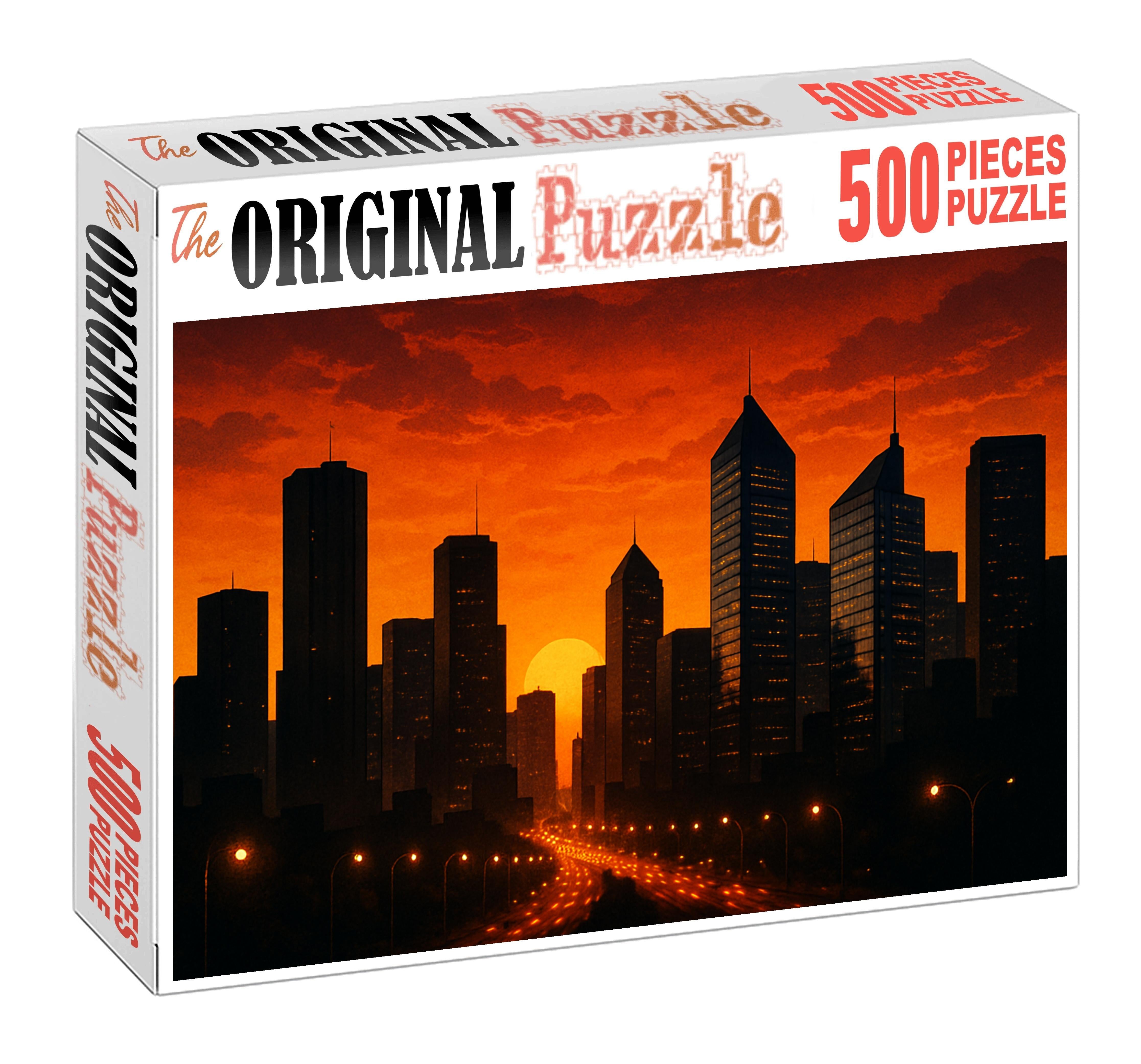 So Paulo Paulista Avenue Skyline Financial Heartbeat 100 Piece Puzzle