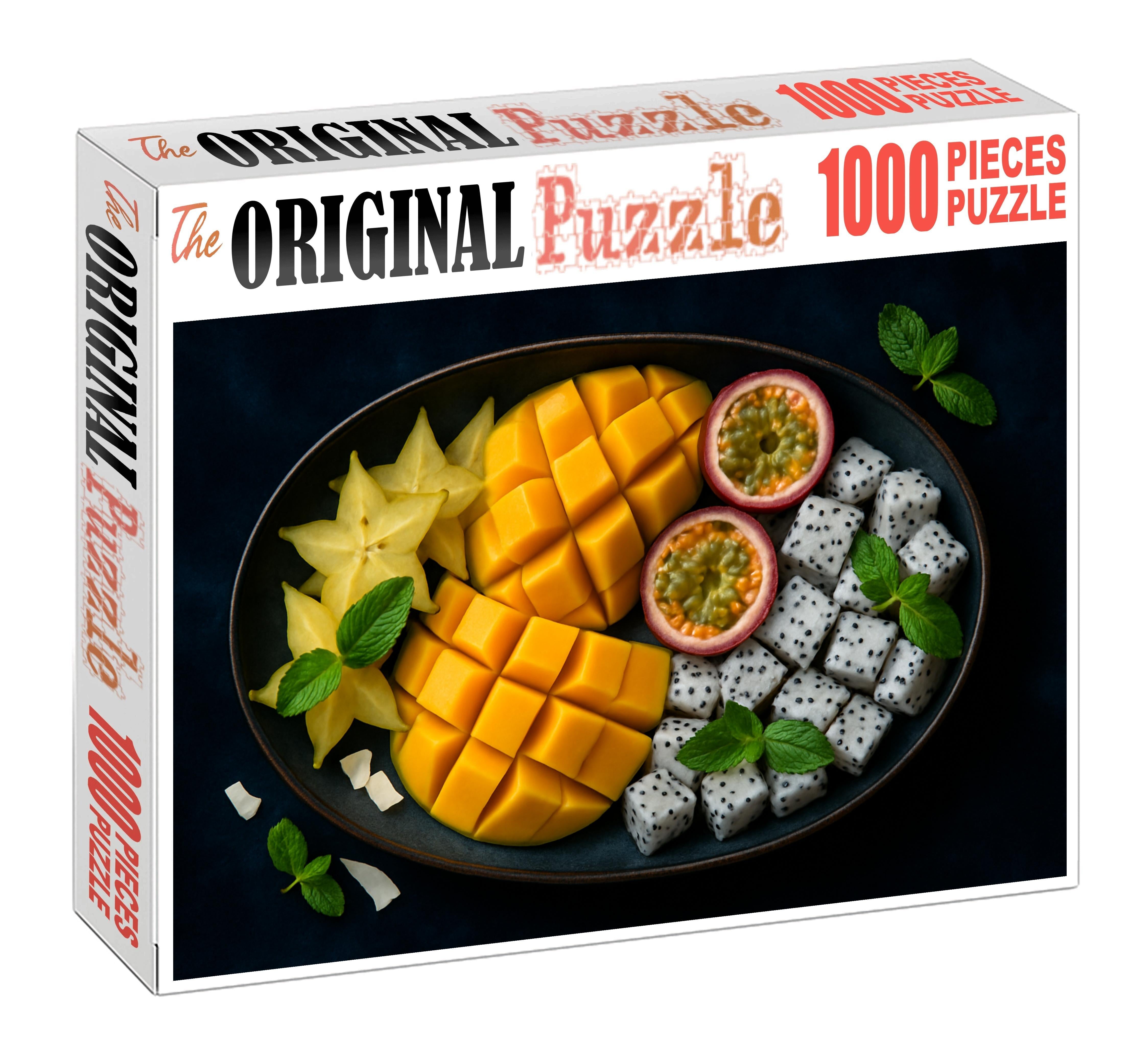 Tropical Twilight Exotic Fruits Under Moonlight Glow 20 Piece Puzzle