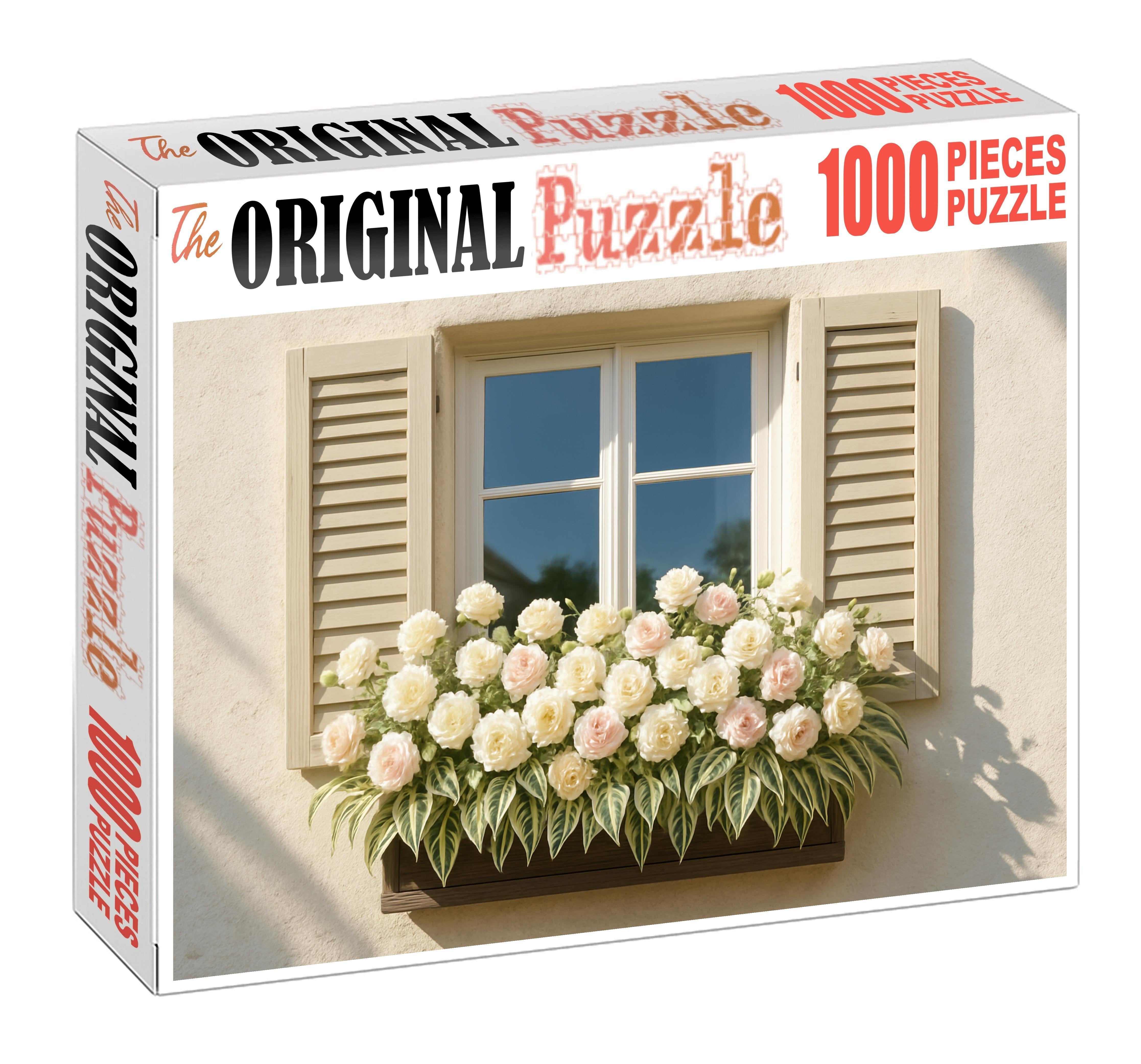 Blush Garden Window Box Cream And Soft Pink Blooms With Variegated Leaf Accents Puzzle For Kids