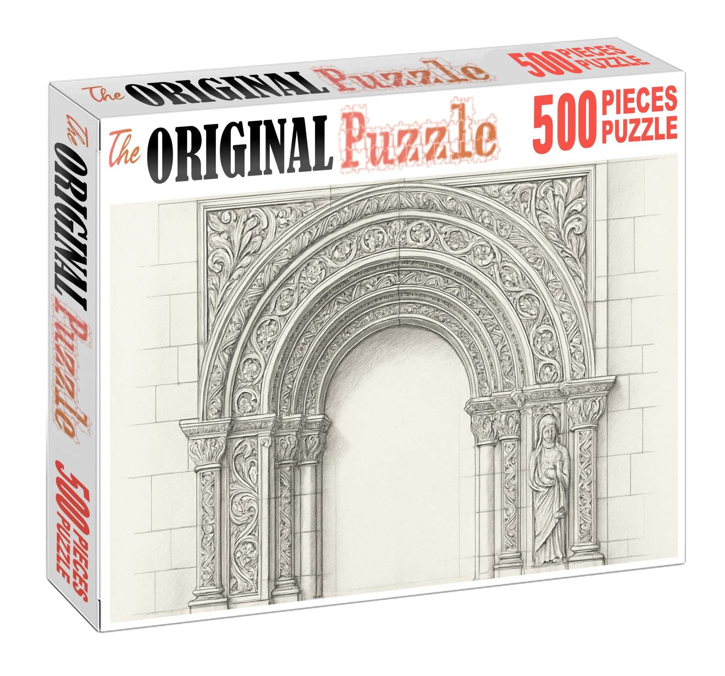 Architectural Arch Detail Precise Technical Pencil Drawing With Clean Lines Large Format Puzzle