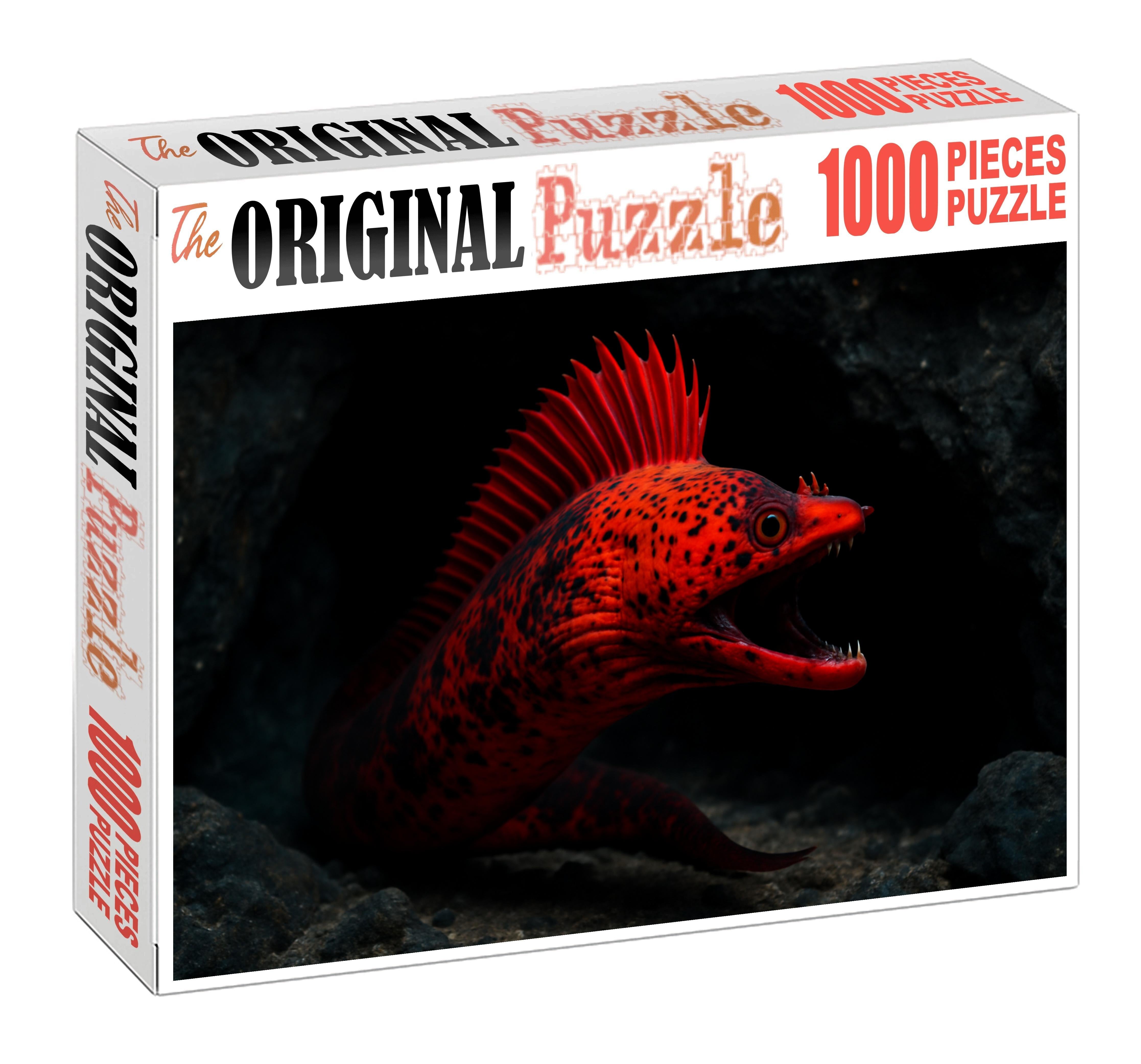 Crimson Crest Moray Bold Hunter With Distinctive Crest Fins Puzzle Fun