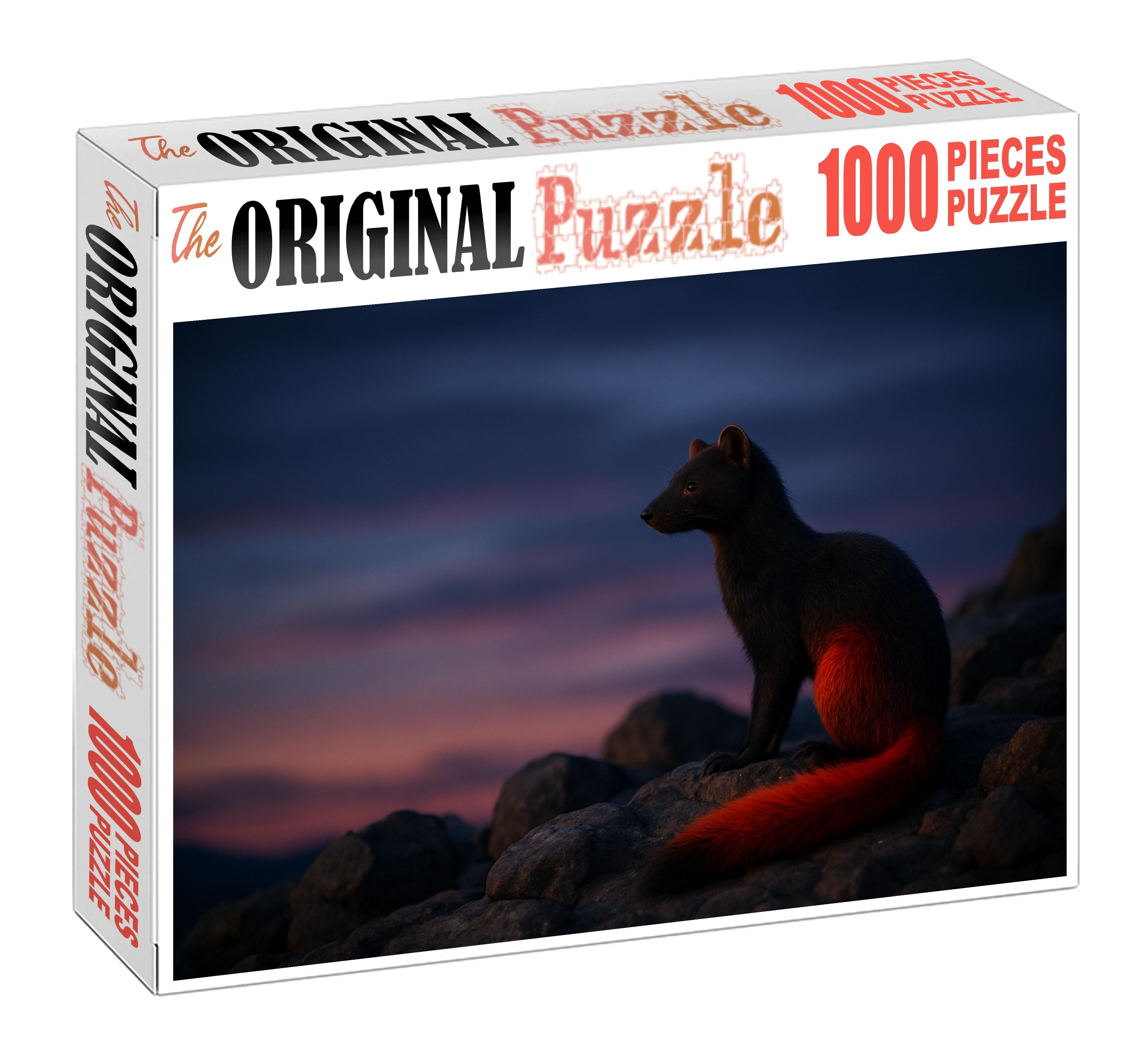 Crimson Dusk Prowler Stealthy Predator With Flame-tipped Fur Puzzle Fun