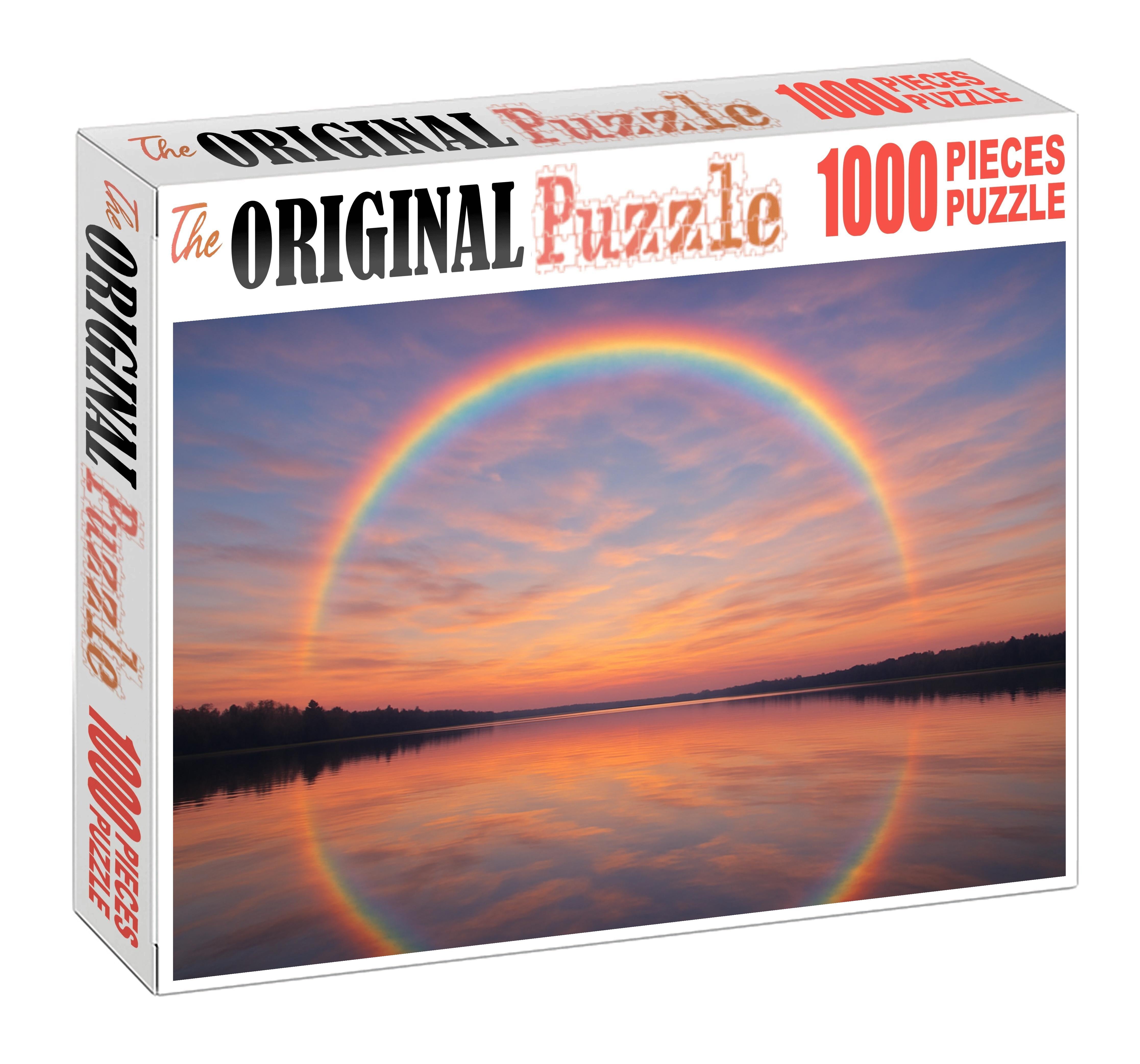 Gentle Pastel Arch Over Still Lake Mini Puzzle
