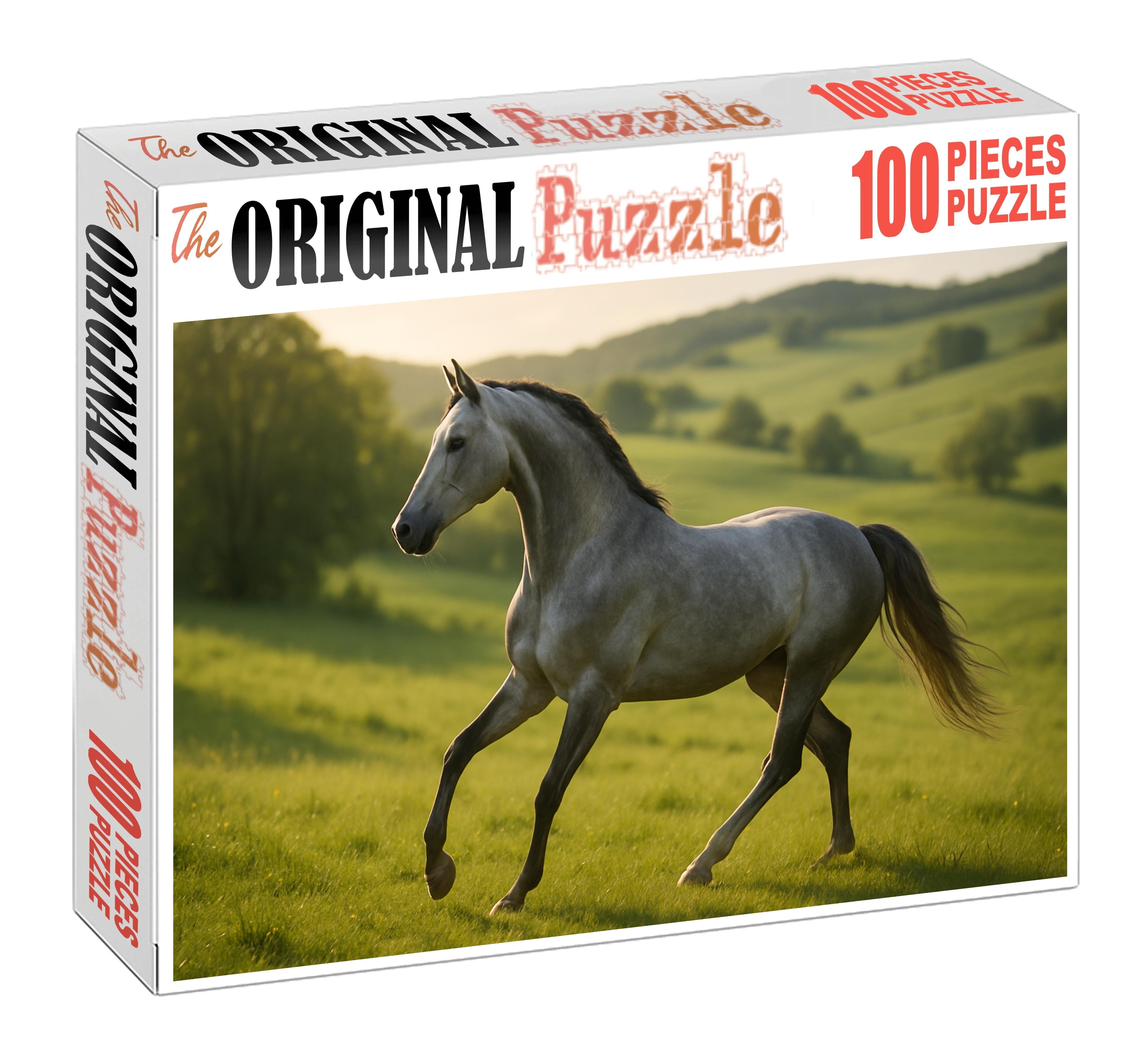 Silver Moon Gazelle Graceful Gray Mare With Effortless Canter Puzzle For Adults