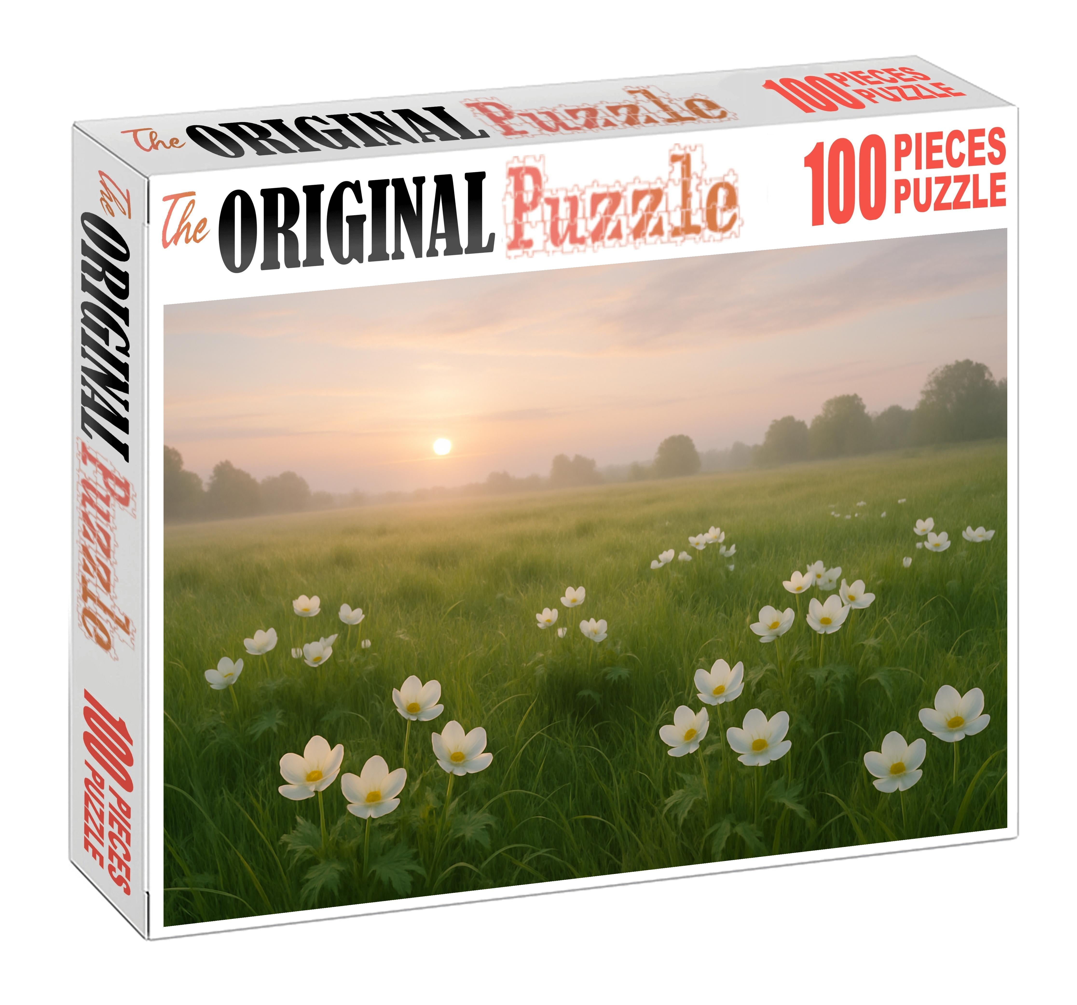 Serene White Meadow Scene Family Puzzles