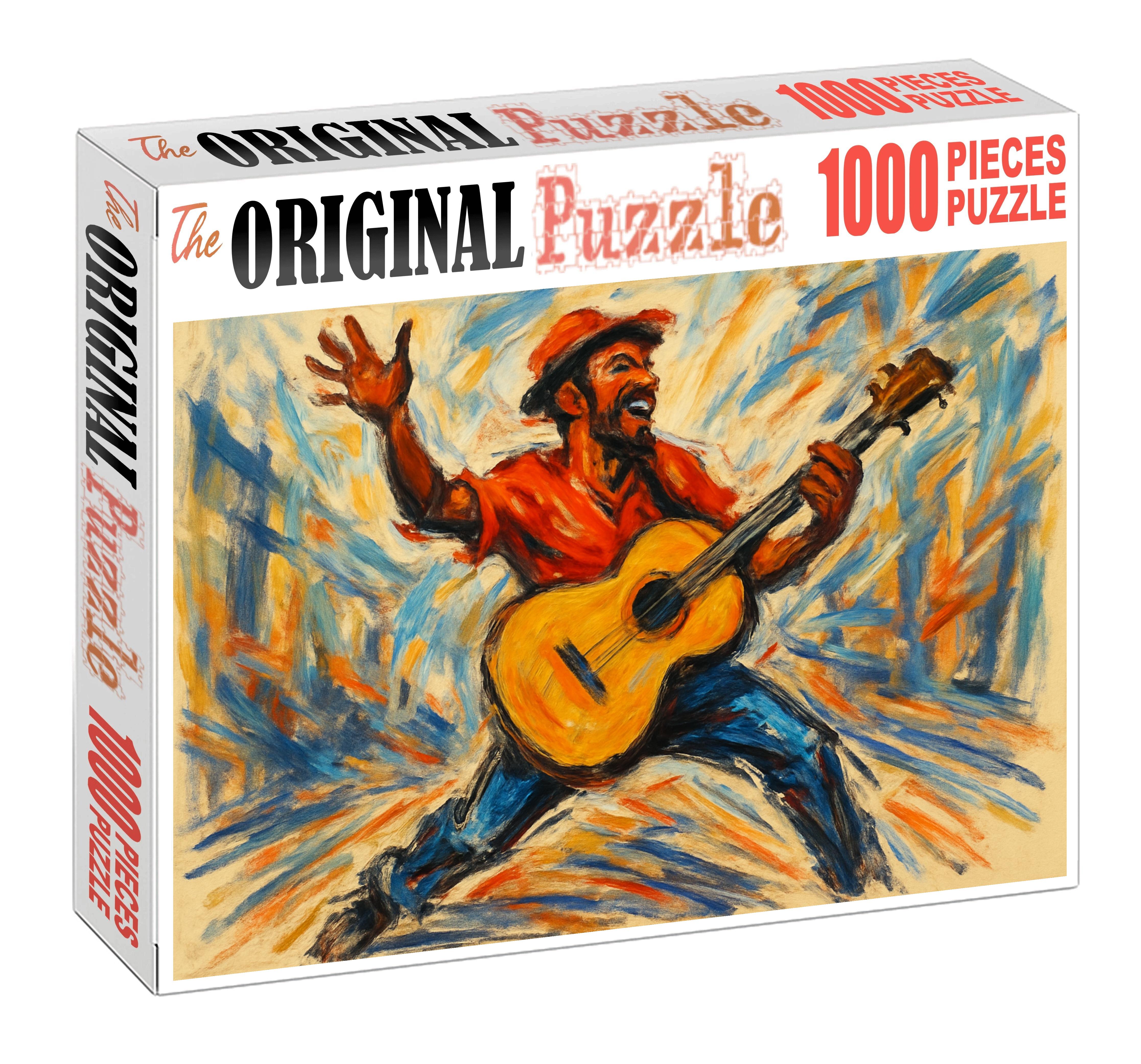 Dynamic Street Performer Sketch Loose Charcoal And Energetic Gesture Large Format Puzzle