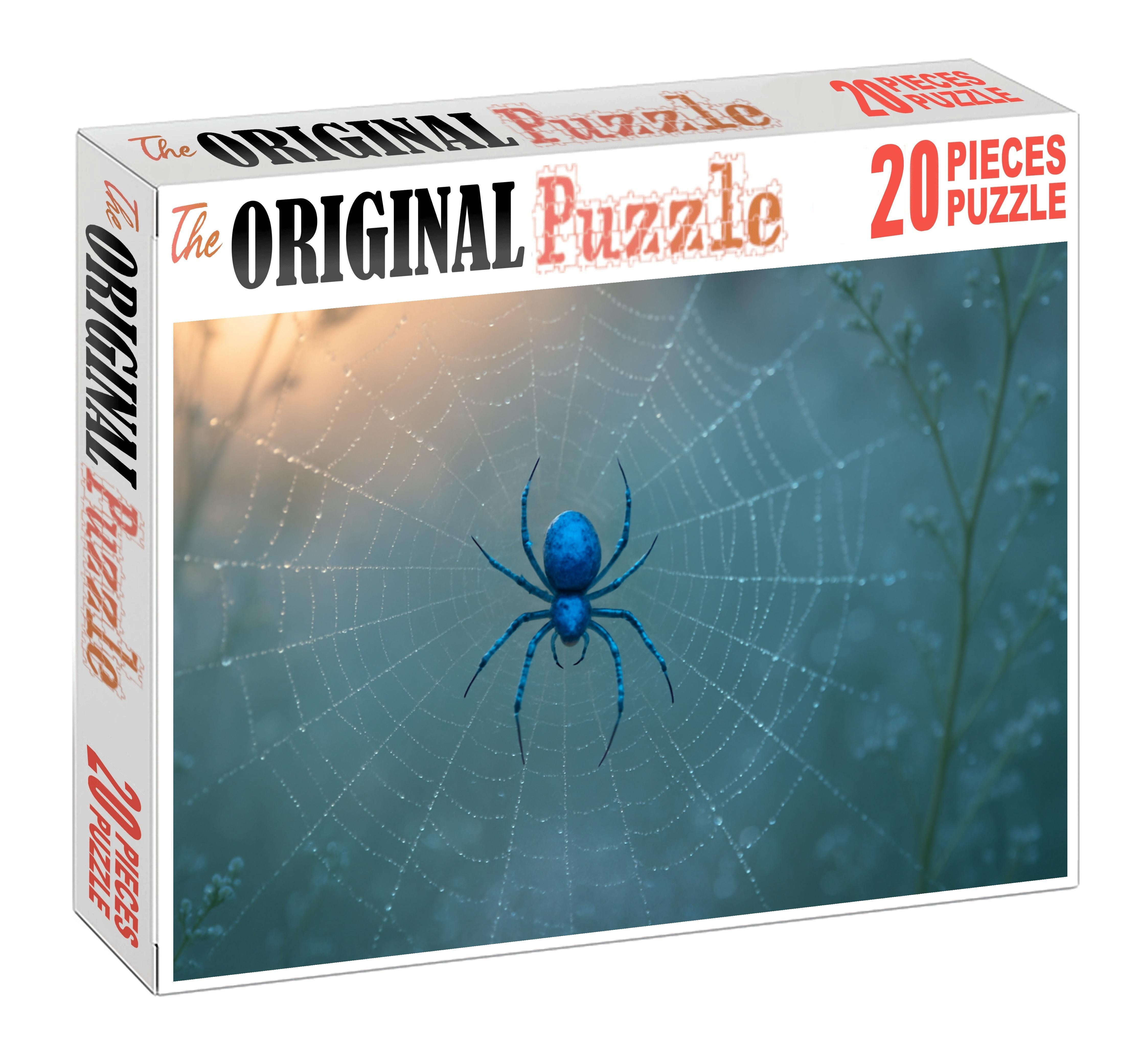 Cerulean Mist Weaver Elegant Spider With Translucent Web And Iridescent Body 200 Piece Puzzle