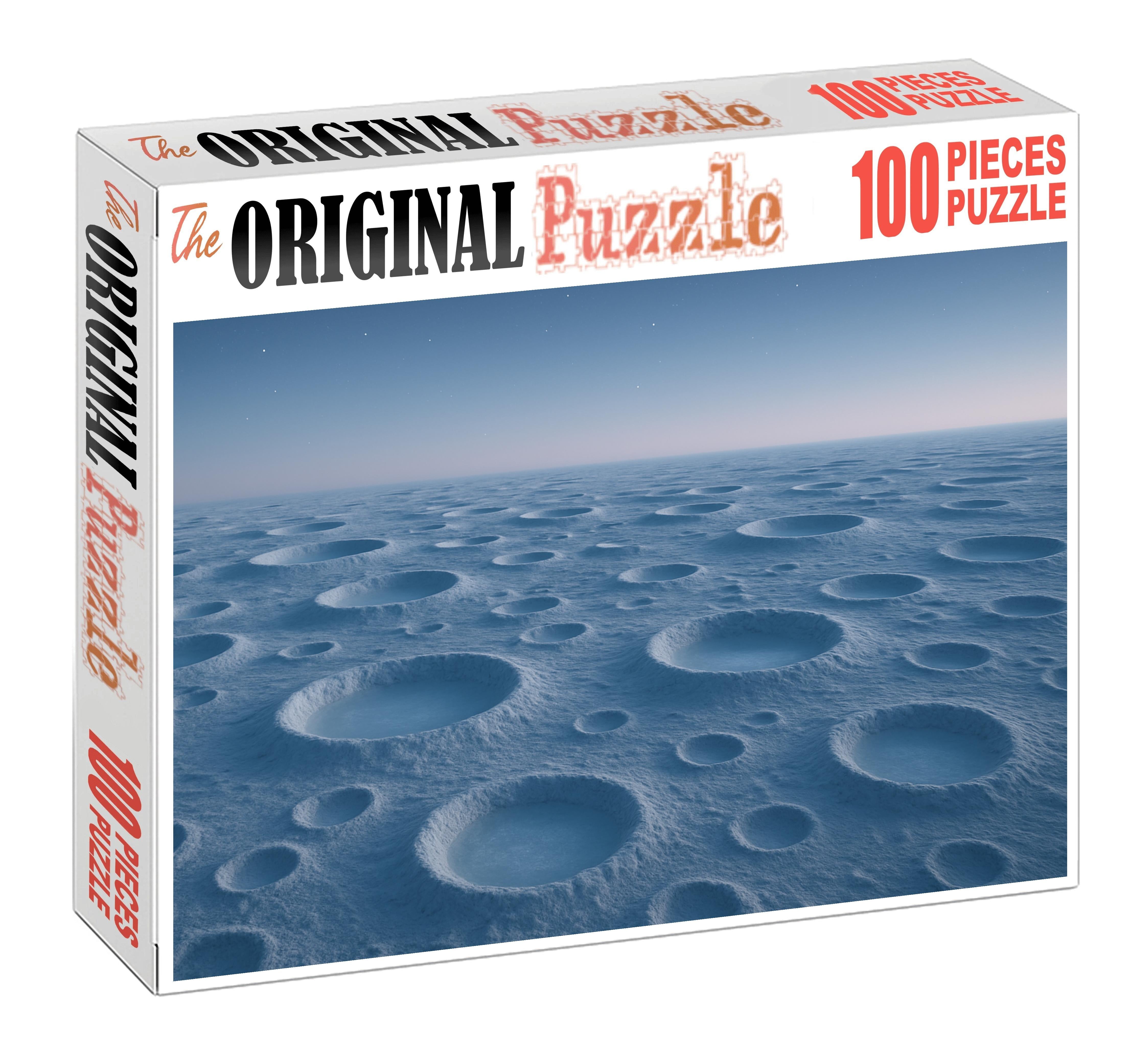 Frosted Cratered Exoplanet Surface Unique Puzzle Design