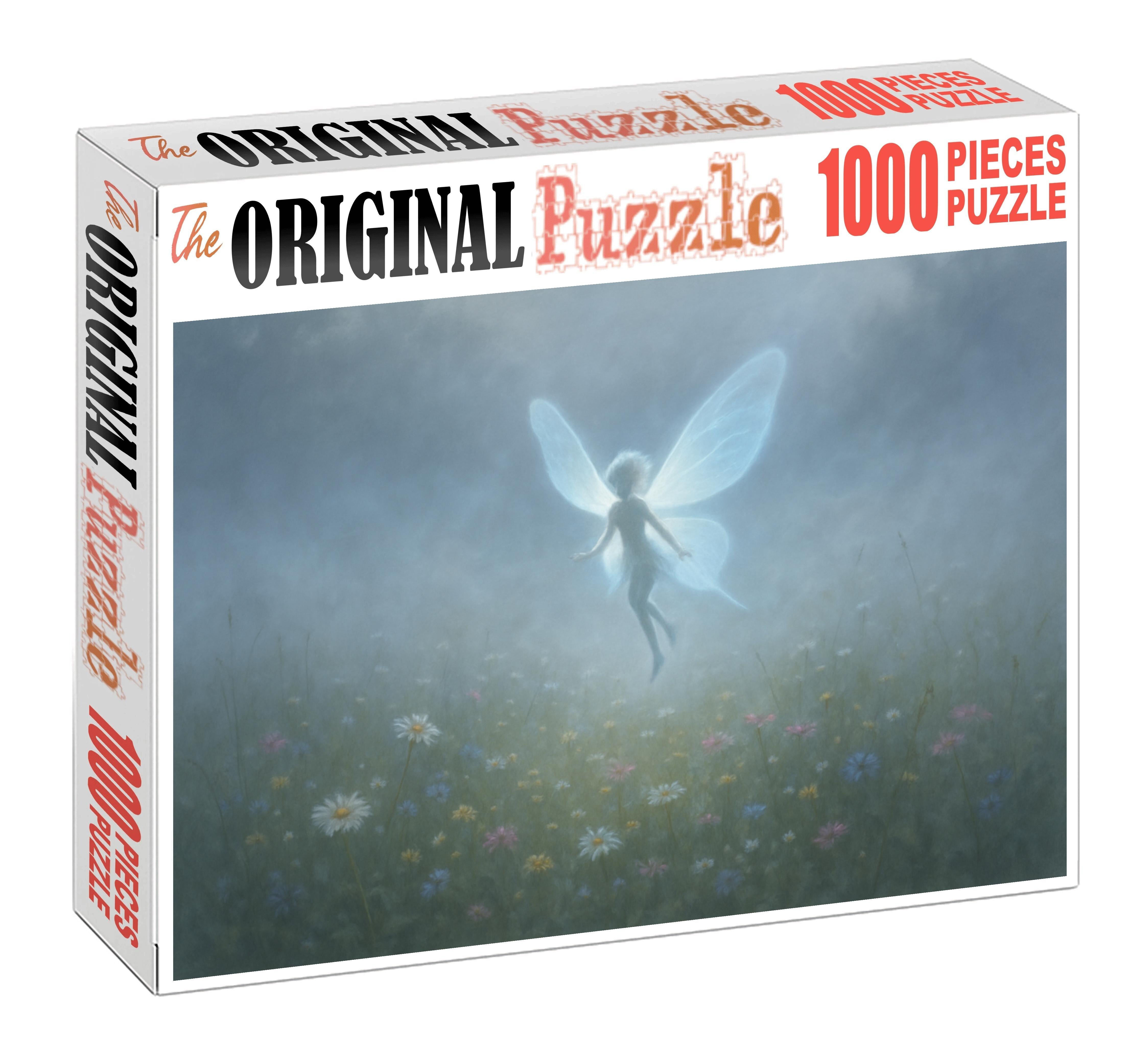 Veilwisp Sylph Delicate Air Spirit With Glowing Mist Wings Large Format Puzzle