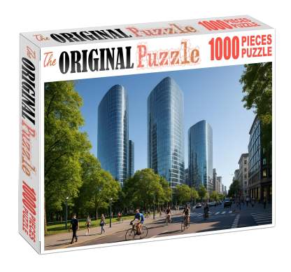 Amsterdam Zuidas Skyline The Netherlands Leading Business District With Contemporary Glass Towers Puzzle For Kids
