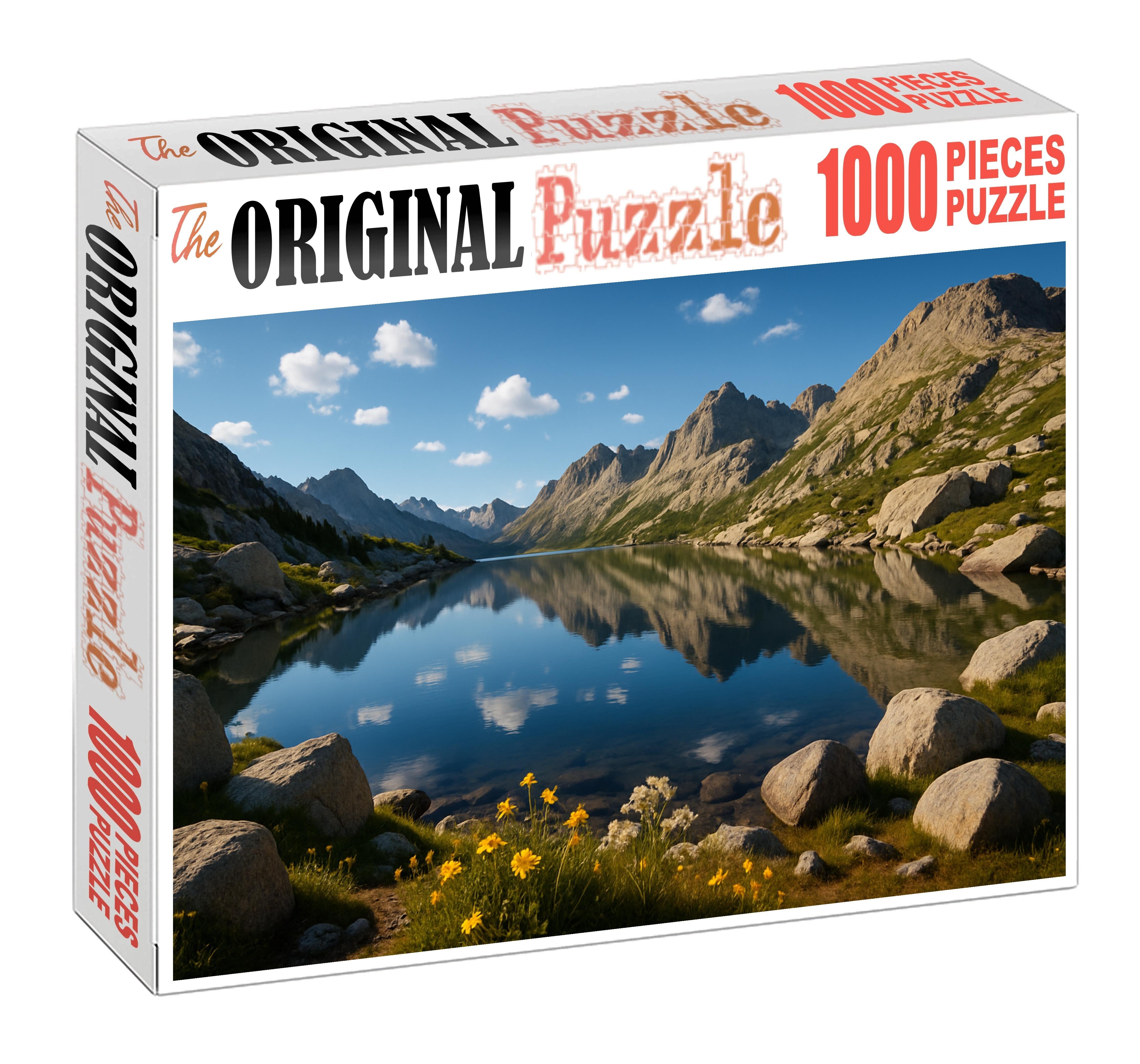 Sunlit Mountain Lake Expanse Puzzle Collection