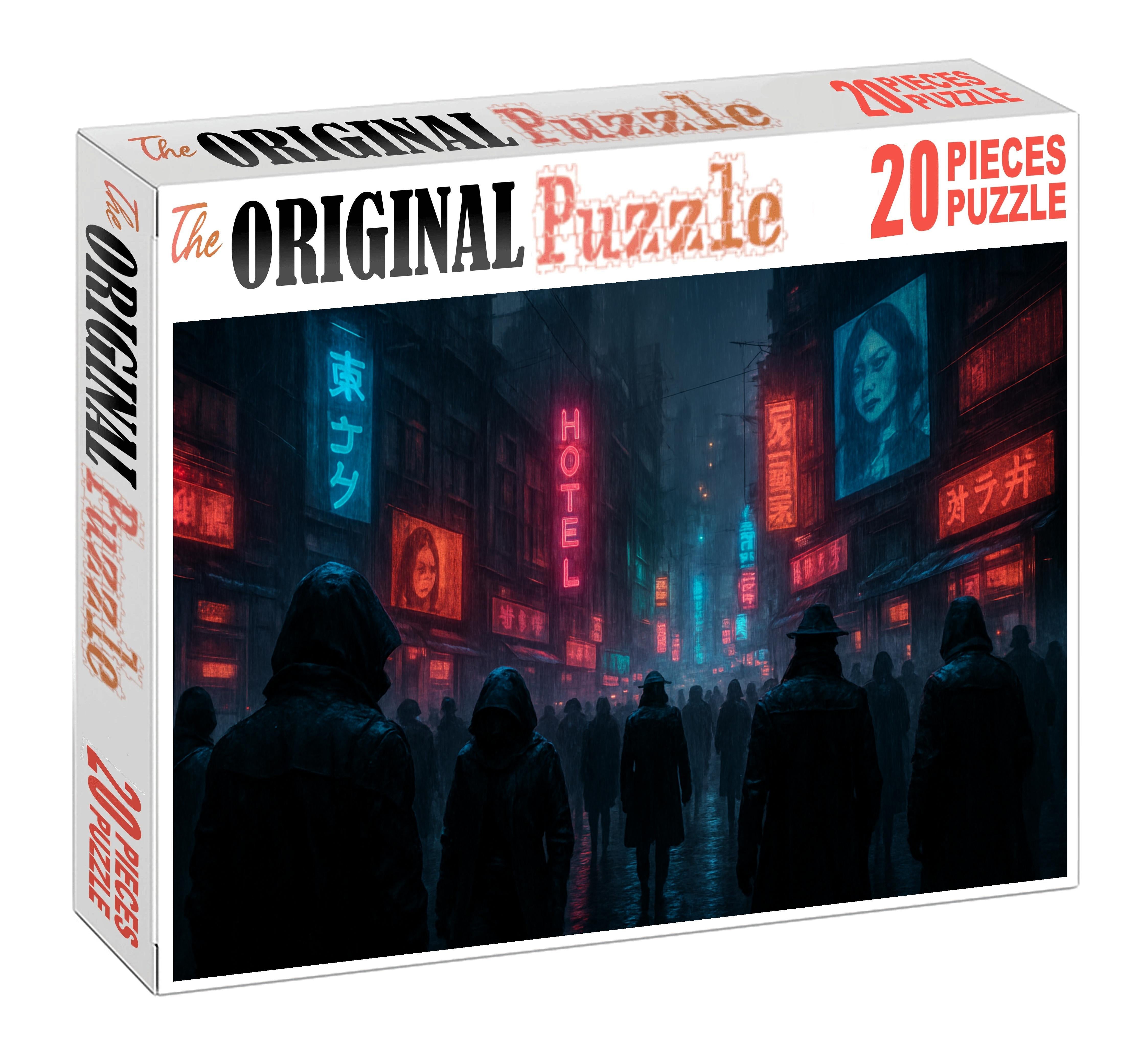 Dystopian Tech Noir Urban Decay With Cybernetic Edge Premium Puzzle Pieces