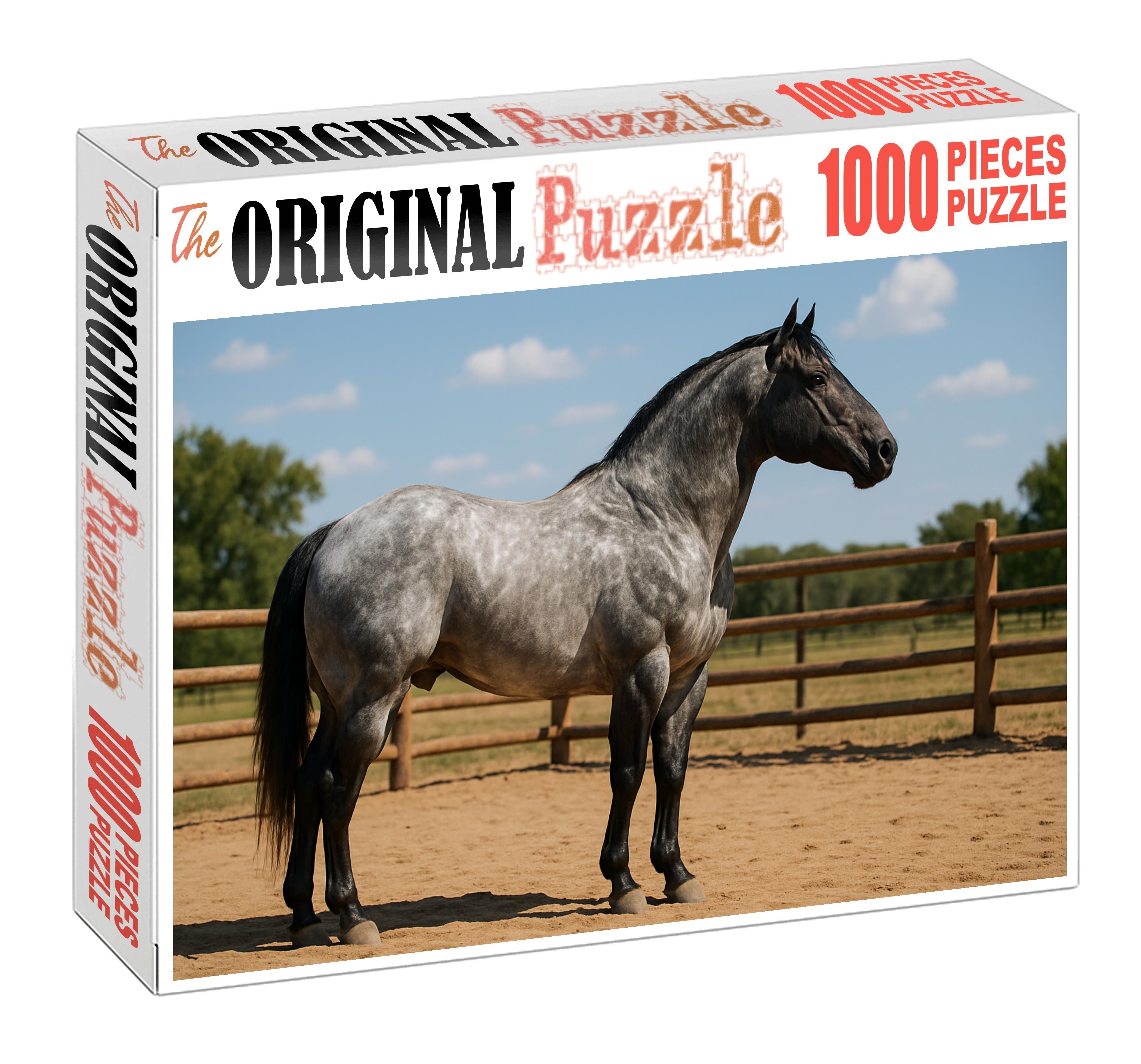 Sterling Glimmer Striking Silver Roan Quarter Horse Gelding 200 Piece Puzzle