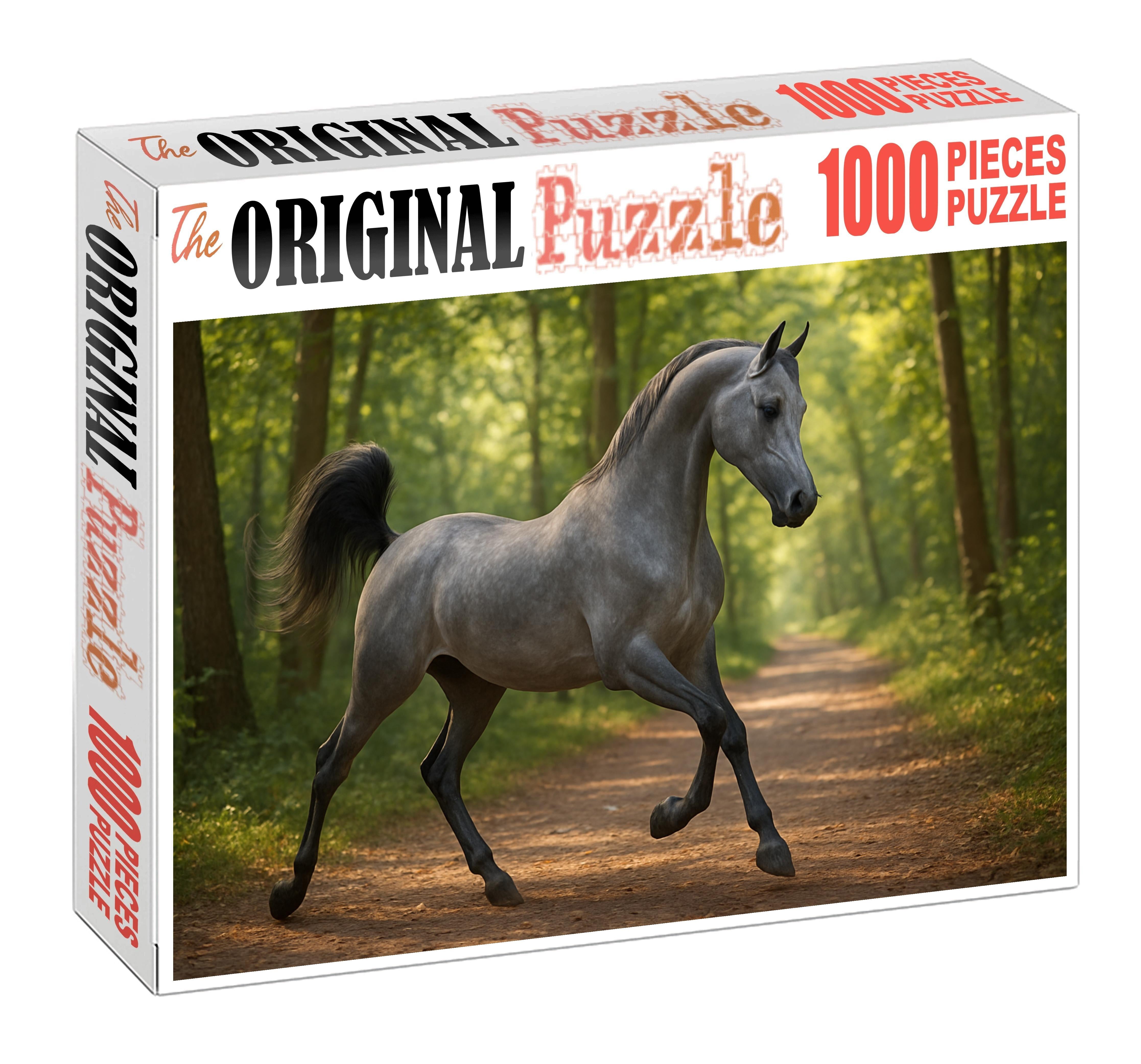 Whispering Willow Graceful Gray Arabian Mare With Floating Canter Puzzle For Kids
