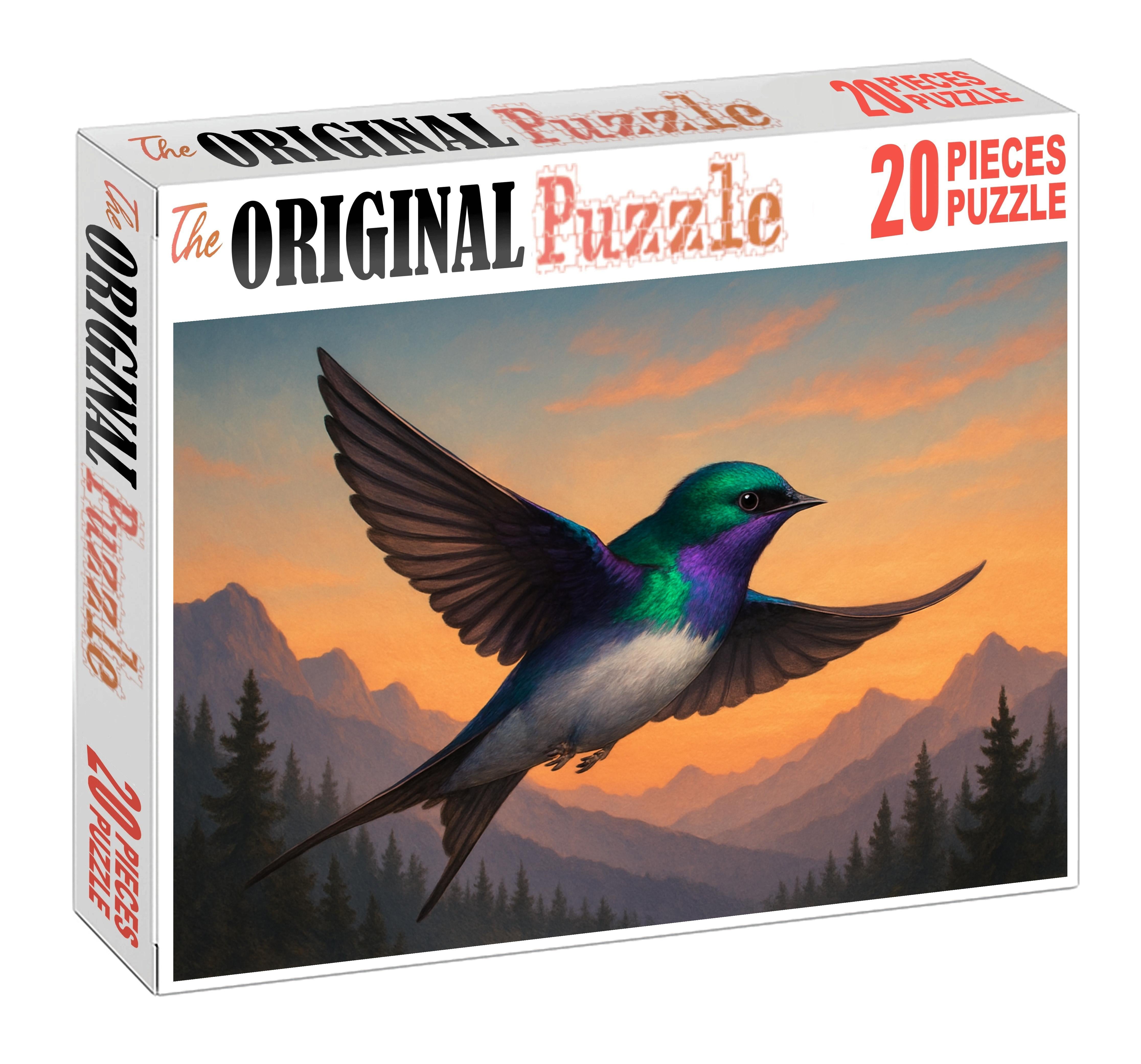 Violet-green Swallow Aerial Acrobatic Custom Jigsaw Puzzle