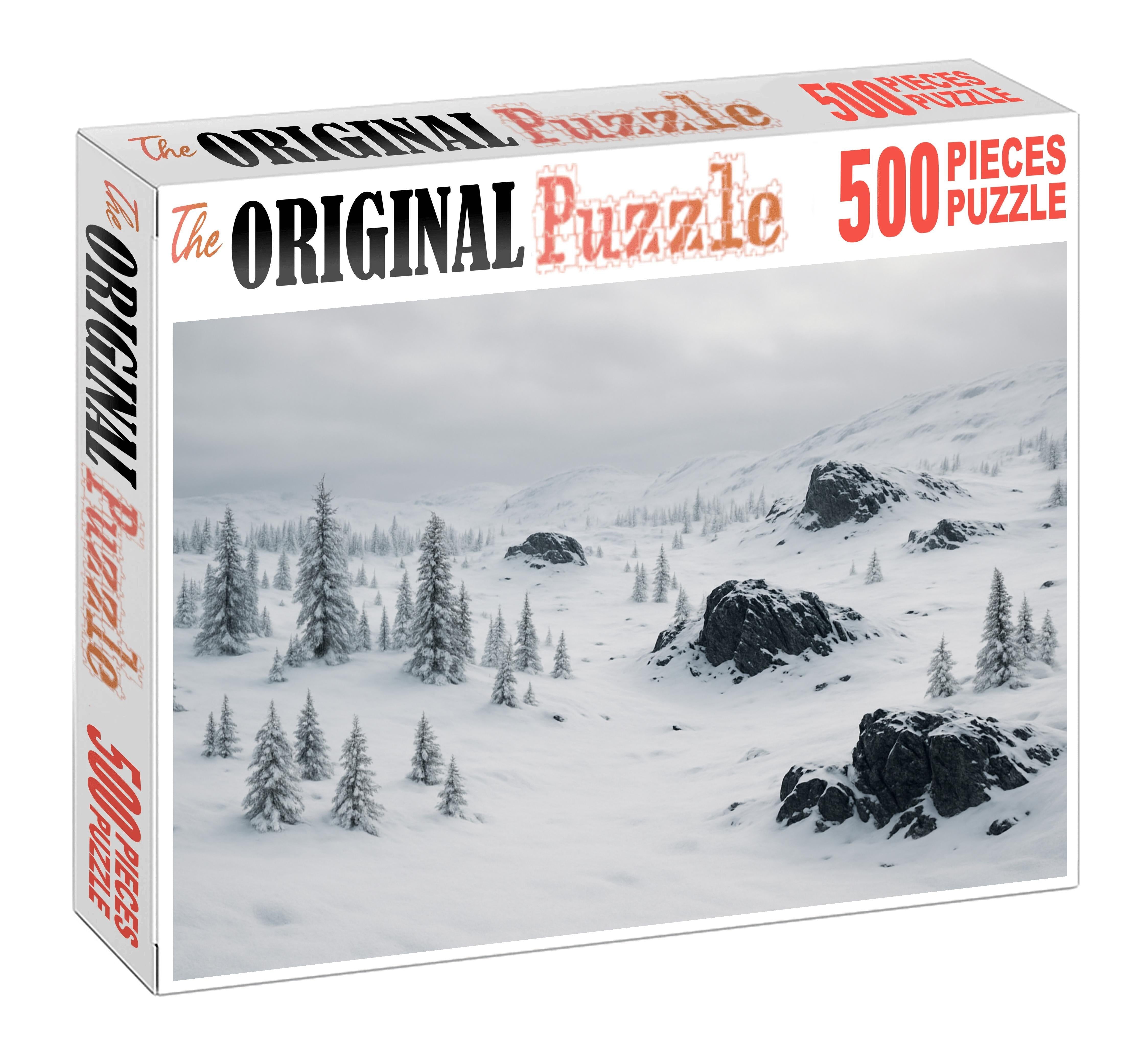 Silent Snowfields And Frosted Pines Large Format Puzzle
