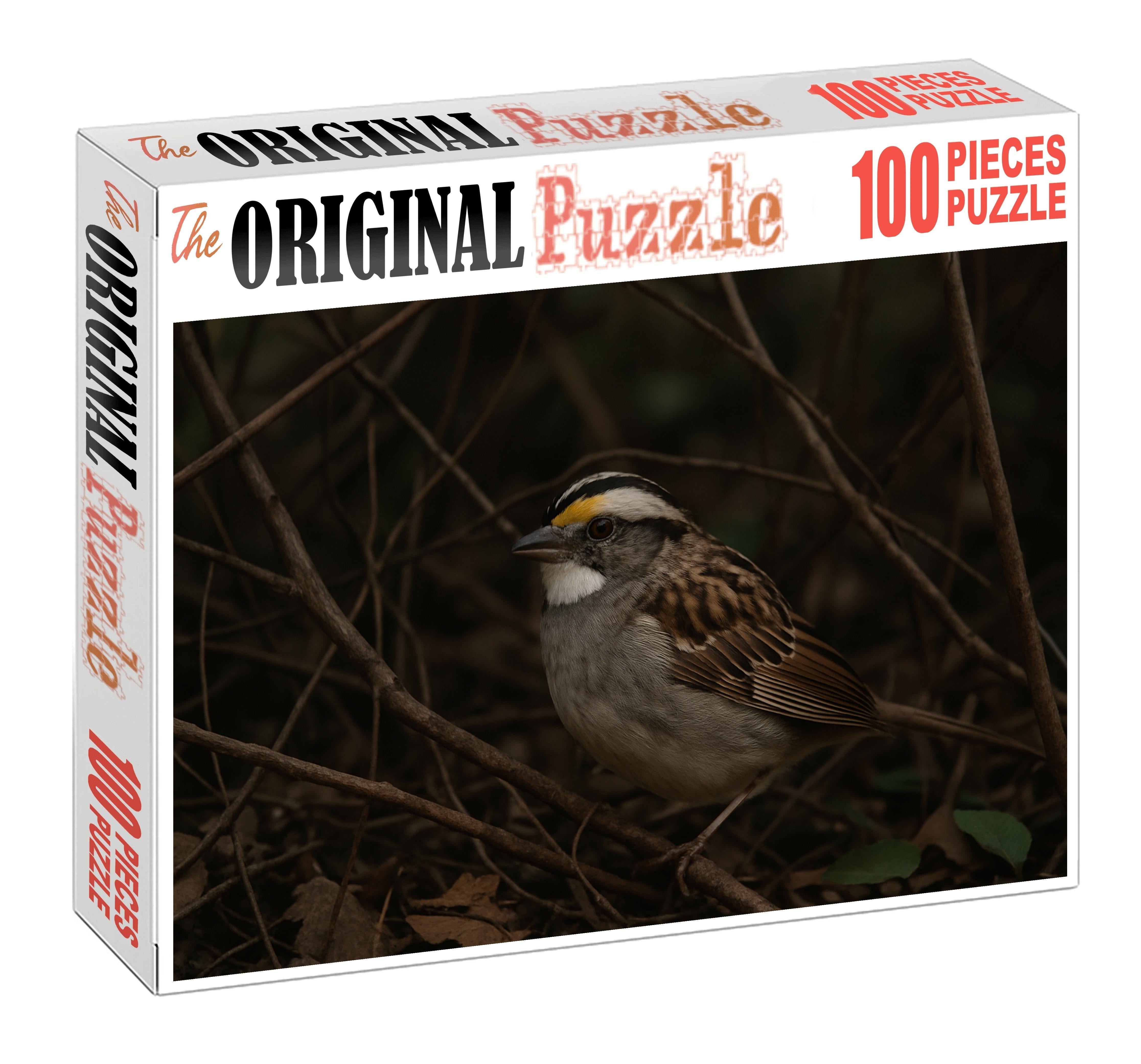 White-throated Sparrow Melodious Understory Dweller Custom Jigsaw Puzzle