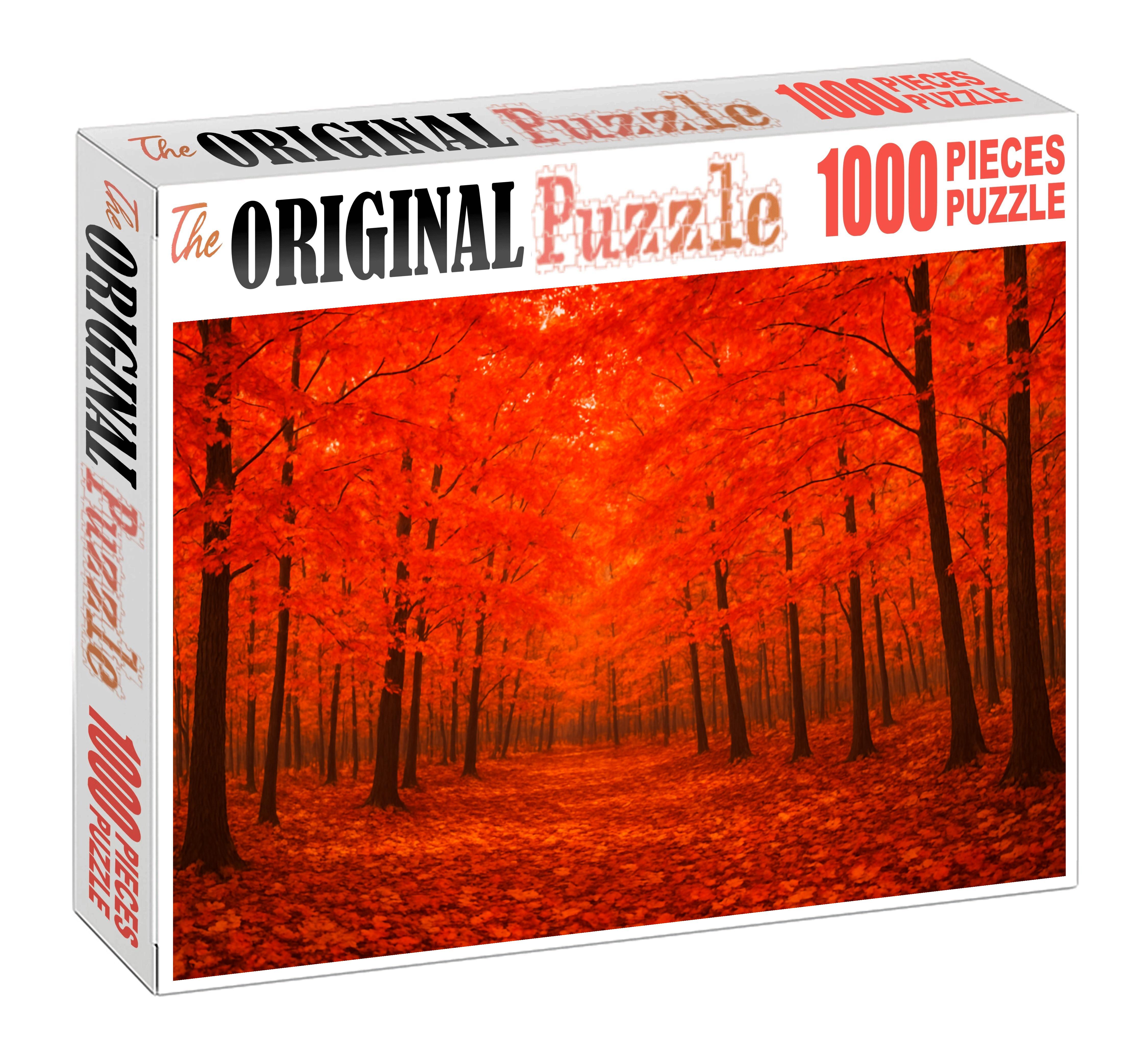 Crimson Autumn Reach Large Format Puzzle
