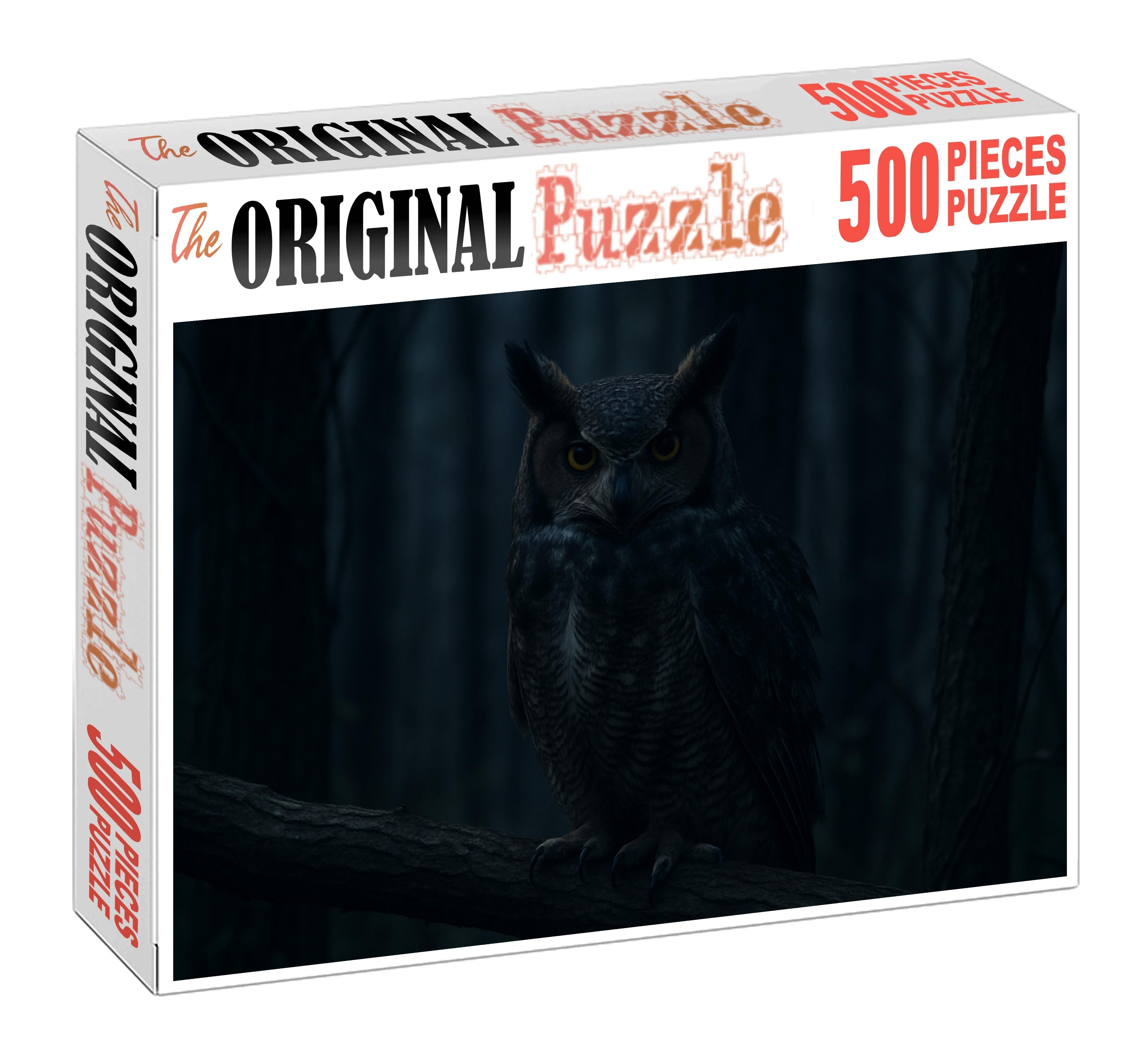 Great Horned Owl Nighttime Sovereign Custom Jigsaw Puzzle