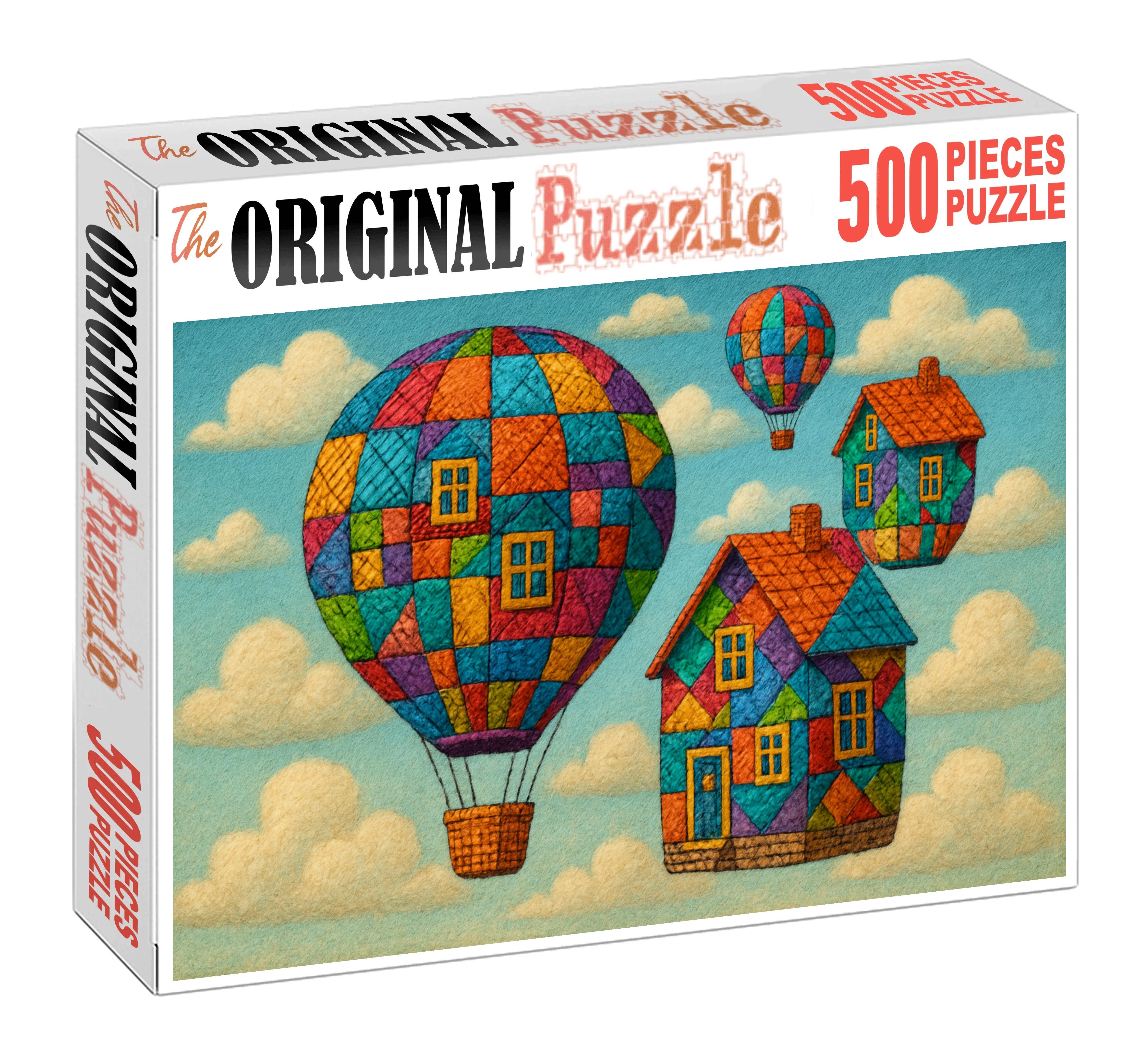 Patchwork Balloon Village 50 Piece Puzzle