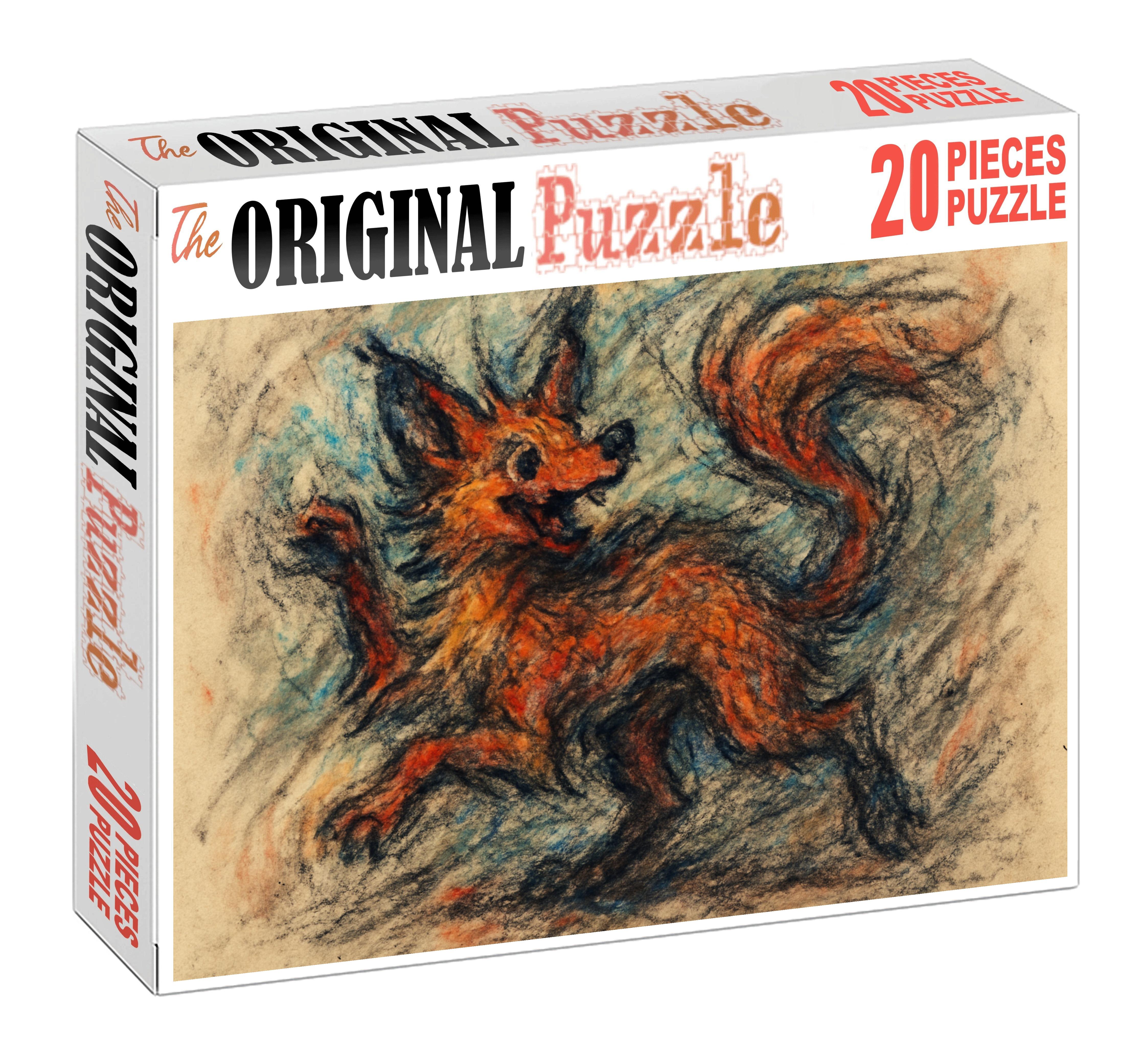 Whimsical Creature Design Loose Charcoal Sketch With Expressive Gestural Lines Mini Puzzle