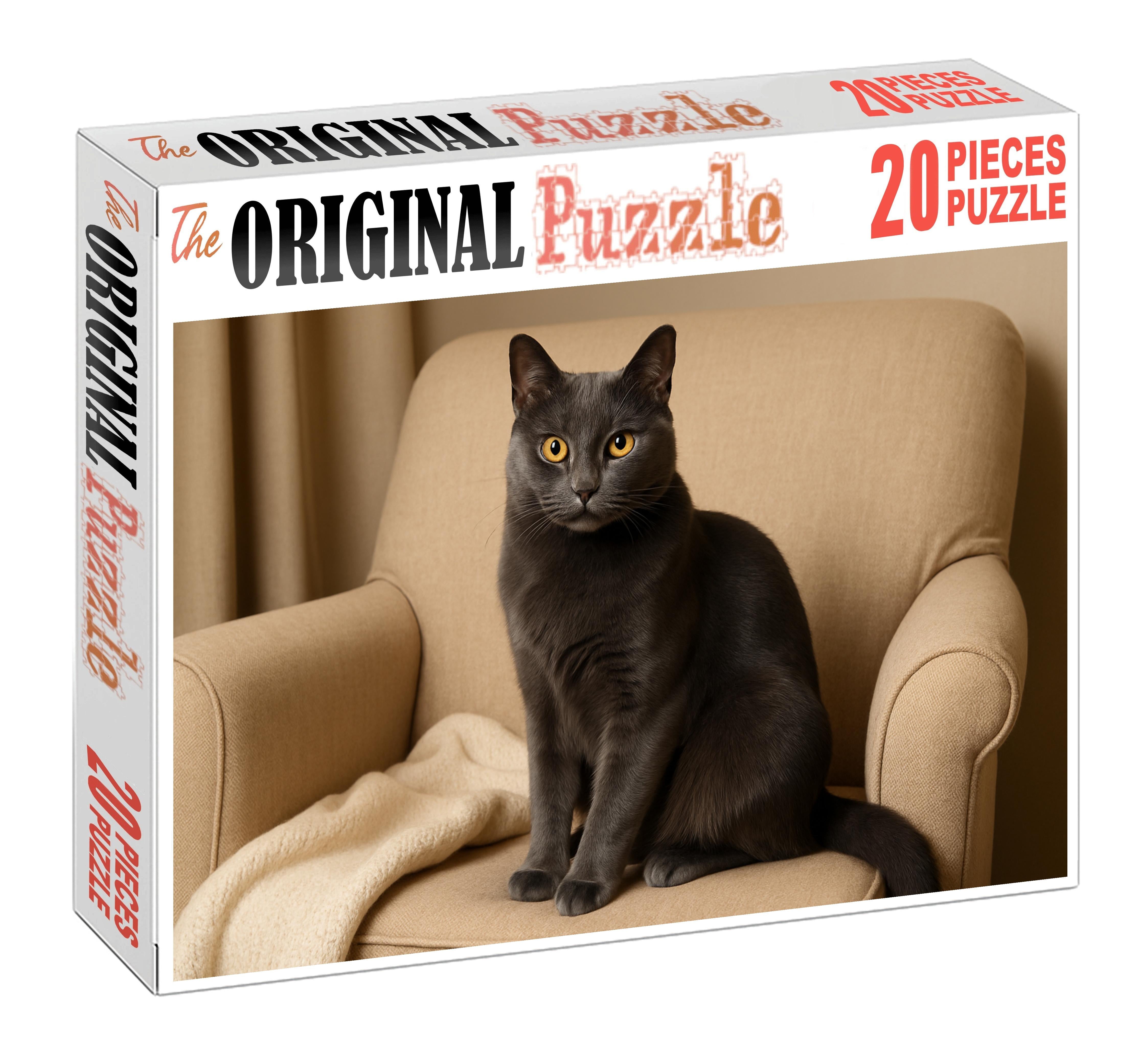 Silver Lining Glossy Gray Shorthair With Calm Confidence 1000 Piece Puzzle