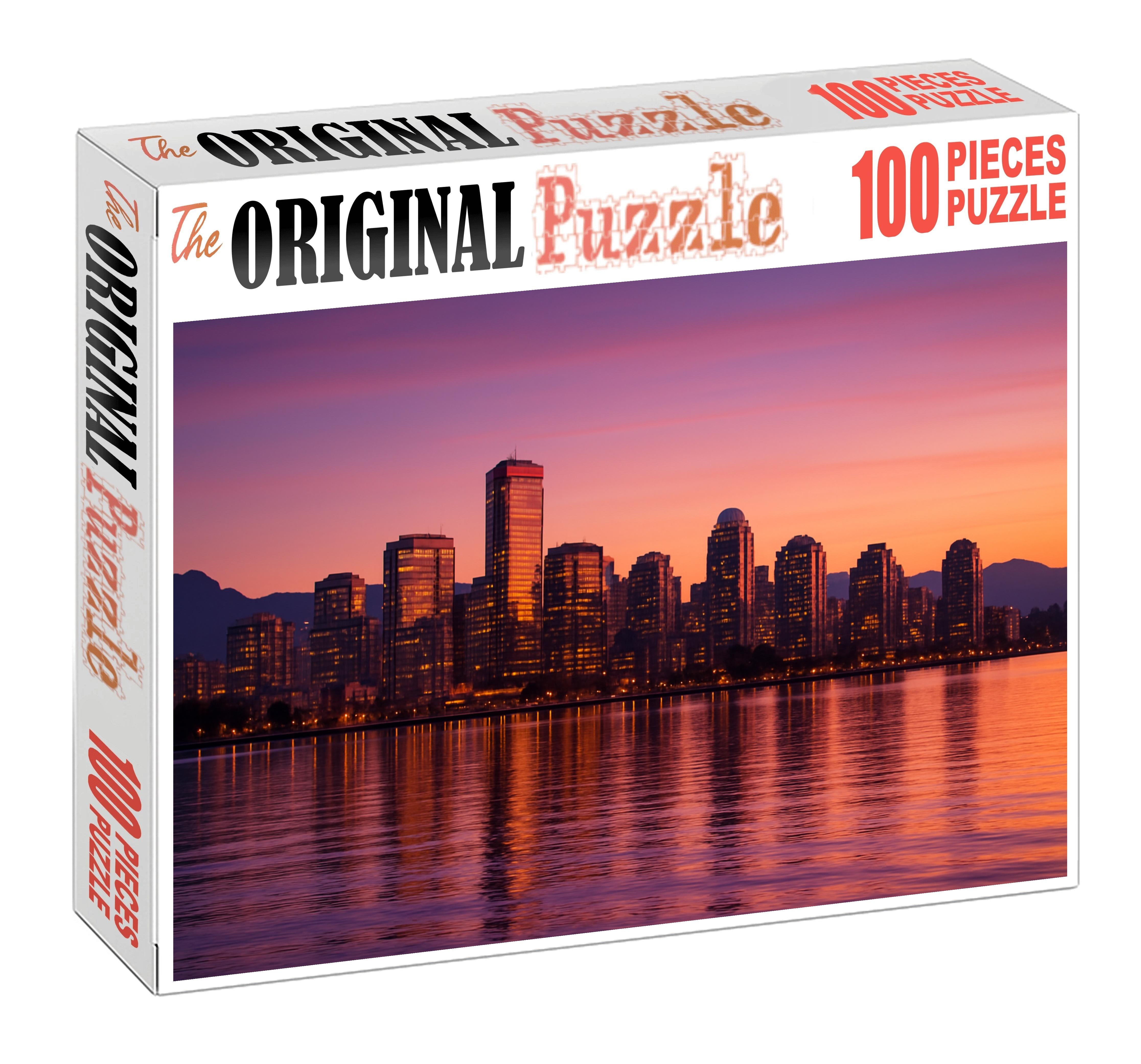 Vancouver Waterfront Skyline Nature Meets Urban Sophistication 100 Piece Puzzle